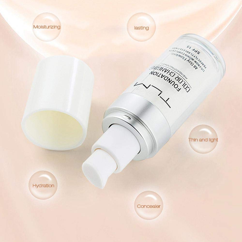 TLM Colour Changing Foundation - Flawless Coverage, Lightweight Formula, Adapts to Skin Tone, Hides Wrinkles & Lines, Hydrating & Long-Lasting, BB Cream Makeup Base Concealer Cover - Image 5