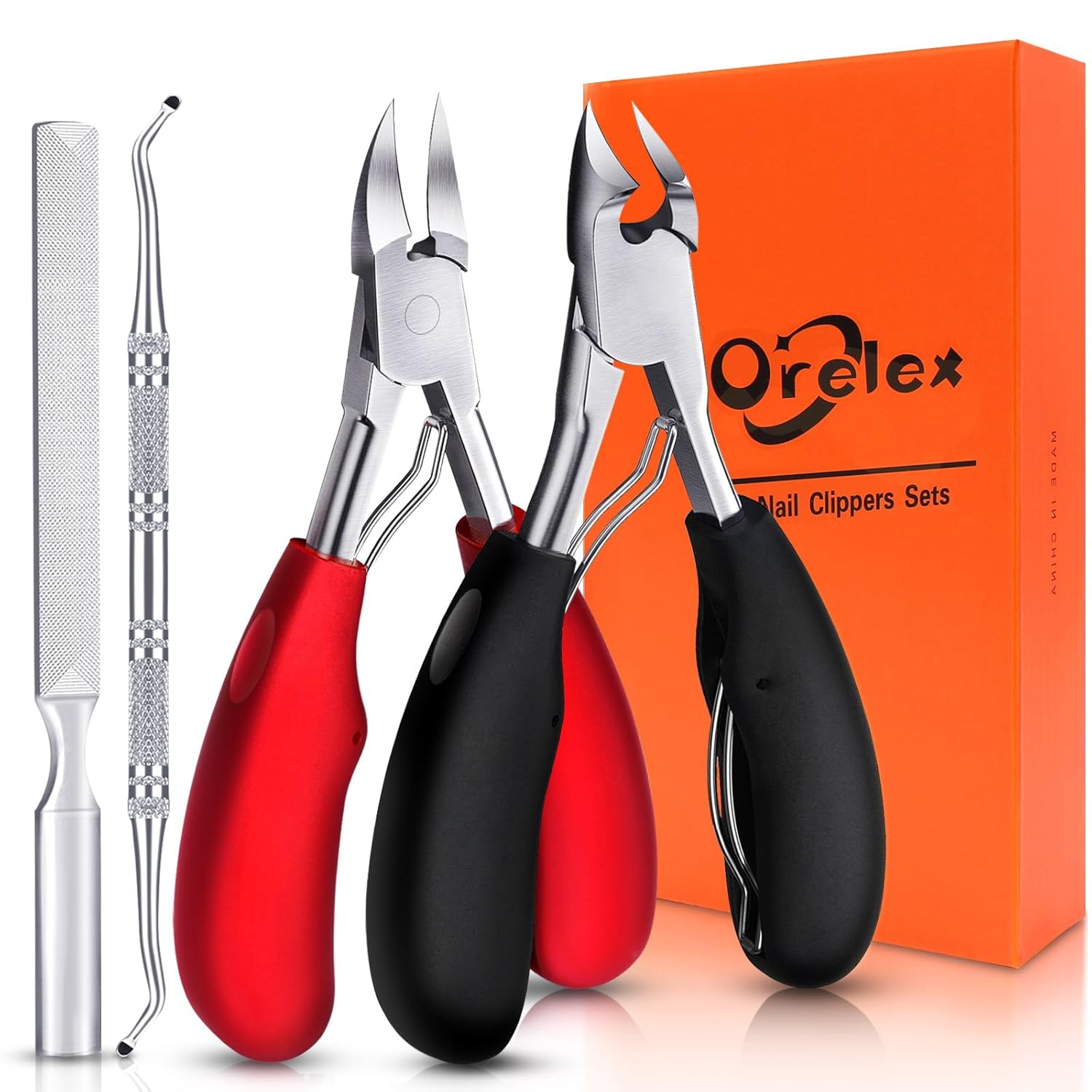 Toenail Clippers for Seniors Thick Toenails, Podiatrist Toenail Nipper, Professional Nail Clippers, Sharp Curved Blade, Ergonomic Non-Slip Long Handle, Toenail Clippers for Men Women Elderly