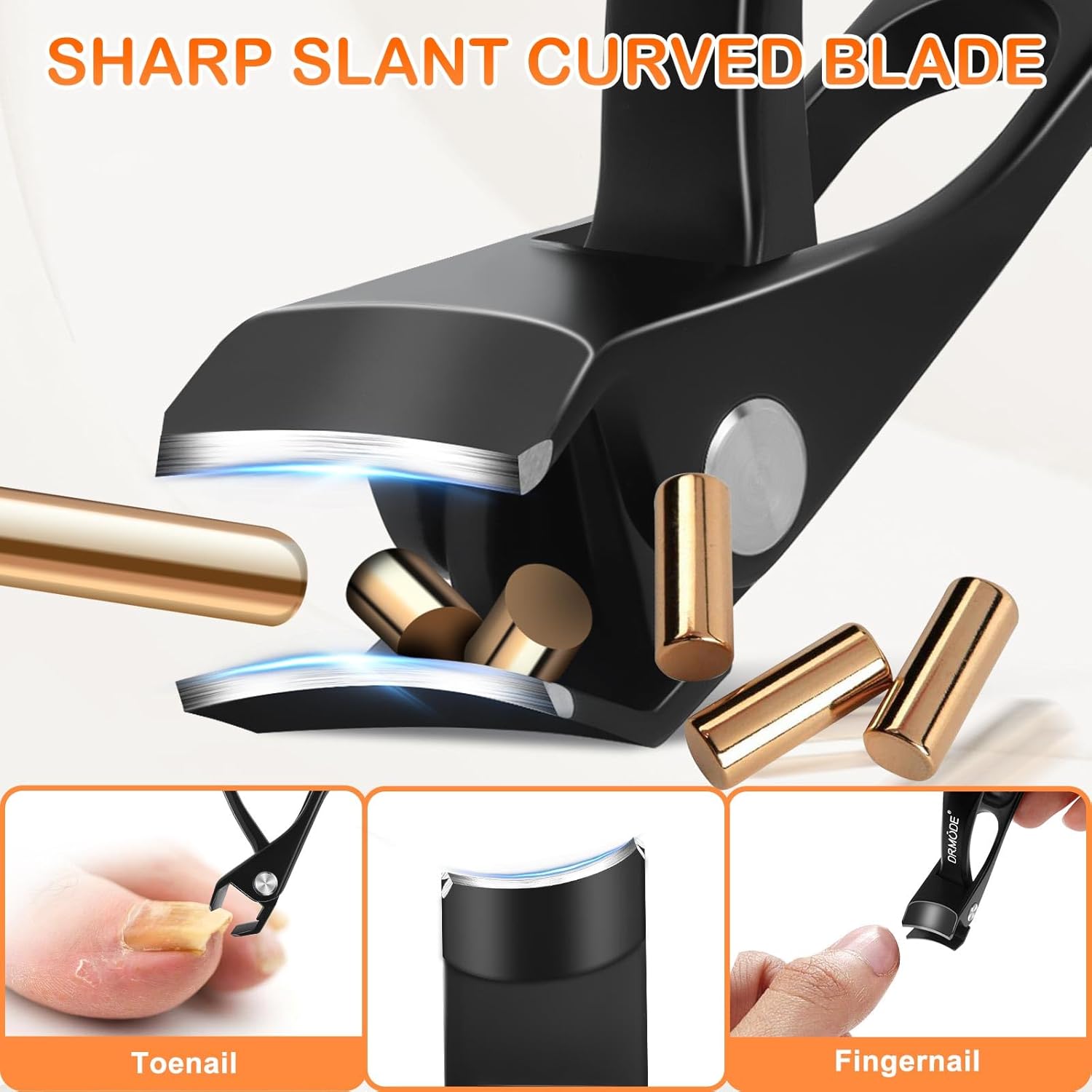 Toenail Clippers for Seniors Thick Toenails, Slanted Angled Head Large Nail Clippers Set for Men, Ultra Sharp Fingernail Clipper with File, Heavy Duty Toe Nail Clippers with Wide Jaw - Image 4