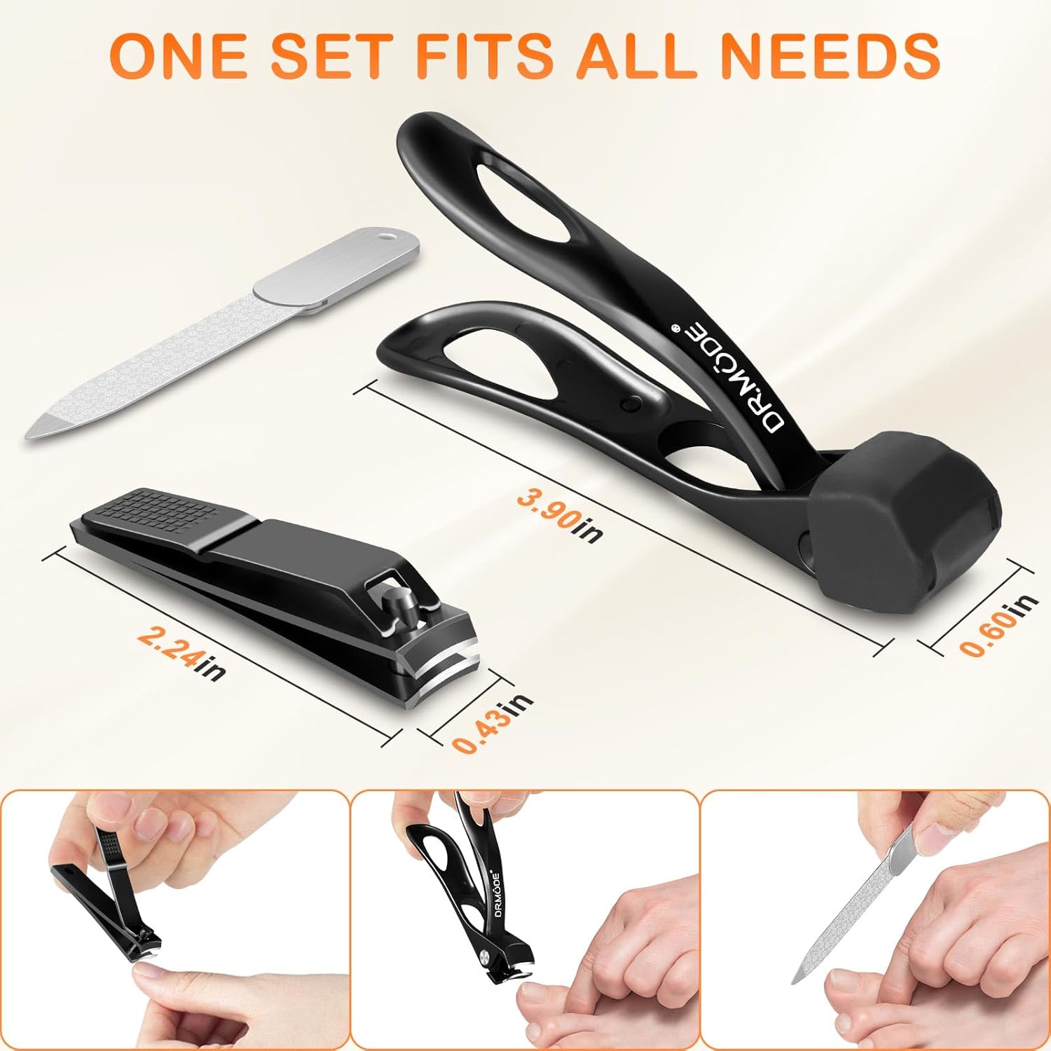 Toenail Clippers for Seniors Thick Toenails, Slanted Angled Head Large Nail Clippers Set for Men, Ultra Sharp Fingernail Clipper with File, Heavy Duty Toe Nail Clippers with Wide Jaw - Image 8
