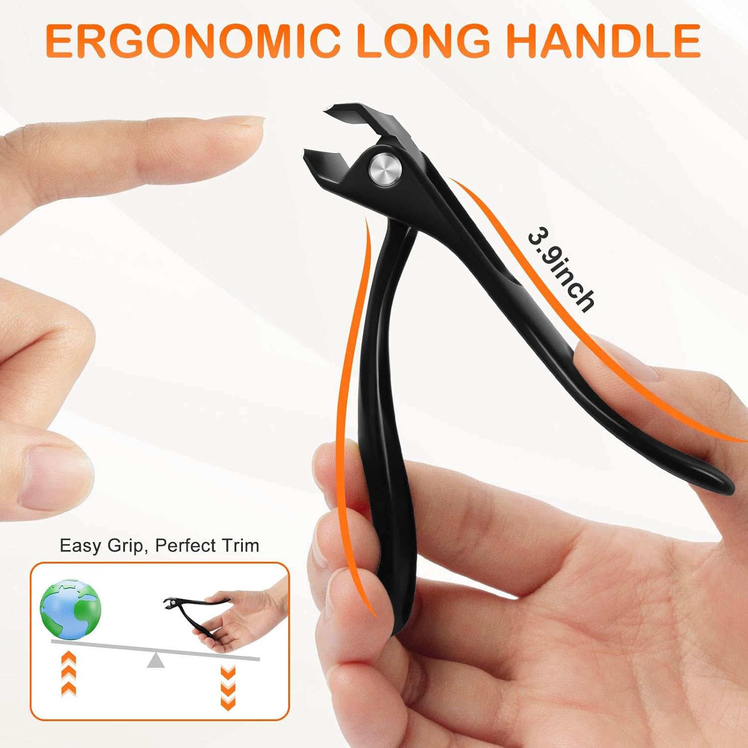 Toenail Clippers for Seniors Thick Toenails, Slanted Angled Head Large Nail Clippers Set for Men, Ultra Sharp Fingernail Clipper with File, Heavy Duty Toe Nail Clippers with Wide Jaw - Image 5