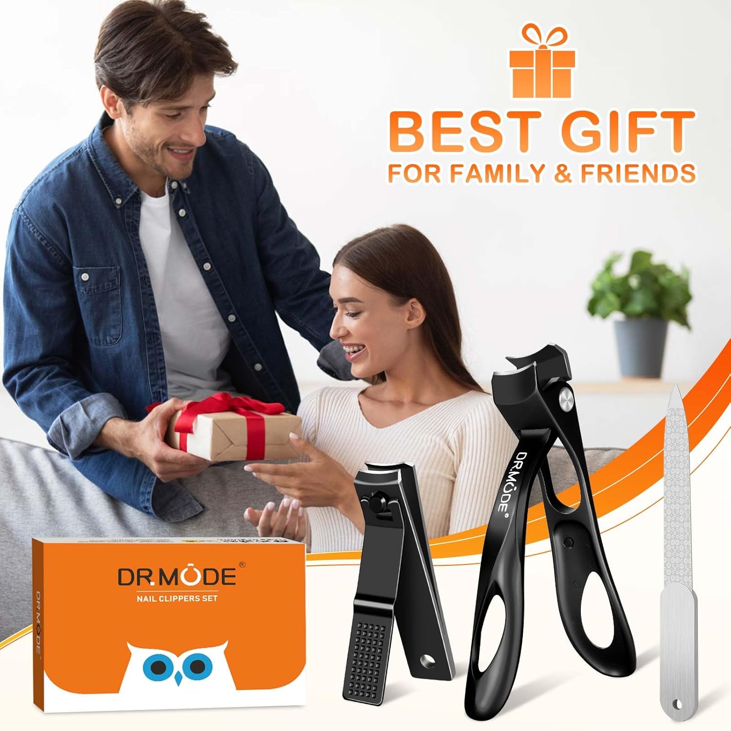 Toenail Clippers for Seniors Thick Toenails, Slanted Angled Head Large Nail Clippers Set for Men, Ultra Sharp Fingernail Clipper with File, Heavy Duty Toe Nail Clippers with Wide Jaw - Image 9