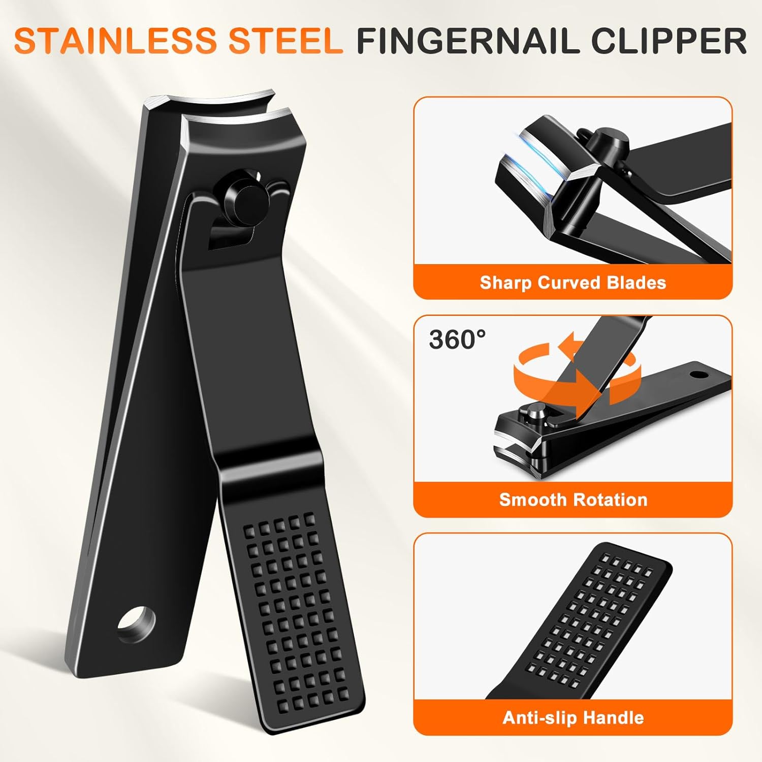 Toenail Clippers for Seniors Thick Toenails, Slanted Angled Head Large Nail Clippers Set for Men, Ultra Sharp Fingernail Clipper with File, Heavy Duty Toe Nail Clippers with Wide Jaw - Image 7