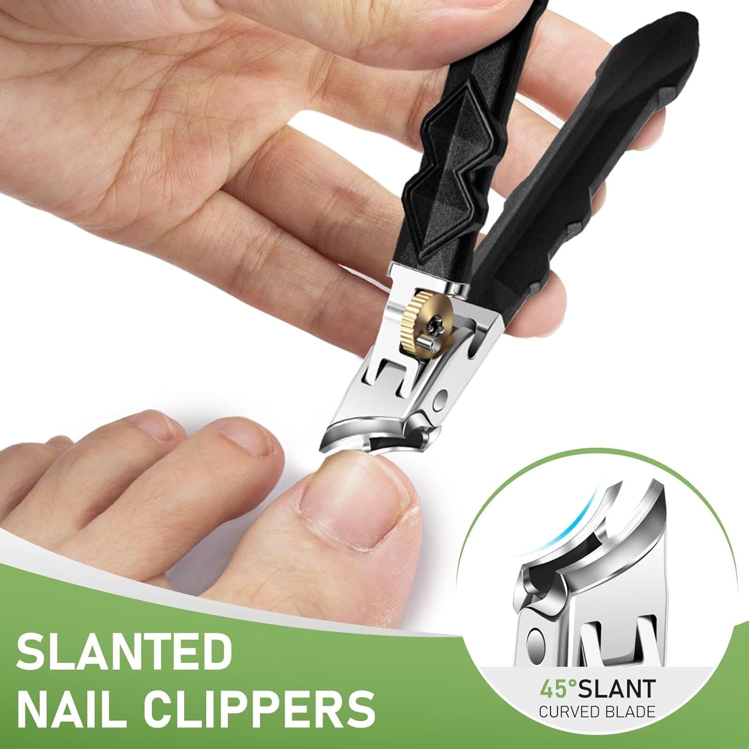 Toenail Clippers for Thick Toenails for Seniors, Wide Jaw Opening Nail Clippers for Men, Heavy Duty Ingrown Toenail Clippers Nail Cutters, Ultra Sharp Slanted Nail Clippers with Long Handle - Image 3