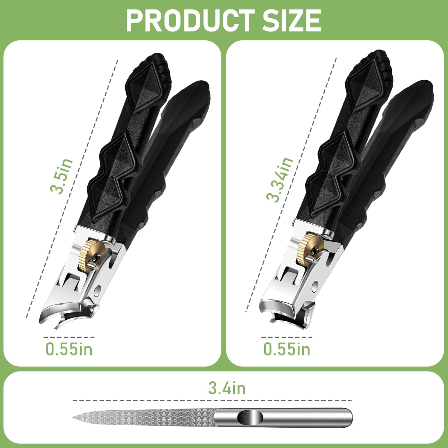 Toenail Clippers for Thick Toenails for Seniors, Wide Jaw Opening Nail Clippers for Men, Heavy Duty Ingrown Toenail Clippers Nail Cutters, Ultra Sharp Slanted Nail Clippers with Long Handle - Image 7