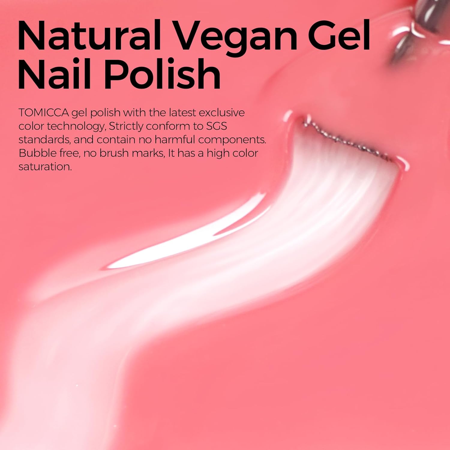 TOMICCA Gel Nail Polish, Strawberry Red Gel Polish, Light Red Jelly Nail Polish Quick Dry, Soak Off U V Translucent Gel Polish Colors Long Lasting Nail Art Manicure - Image 3