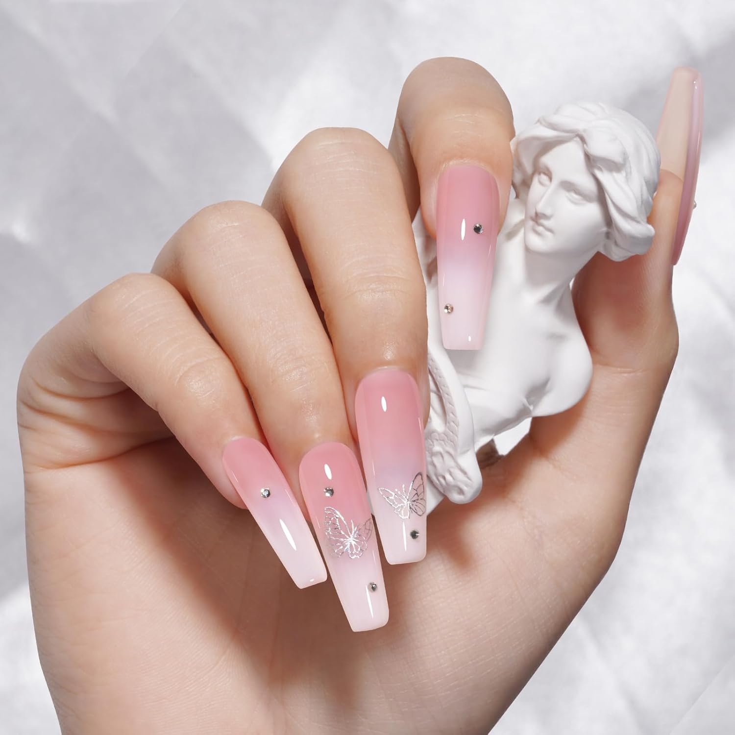 TOMICCA Milky White Gel Nail Polish, Nude Translucent Jelly Natural Color Soak Off UV for French Manicure - Image 2