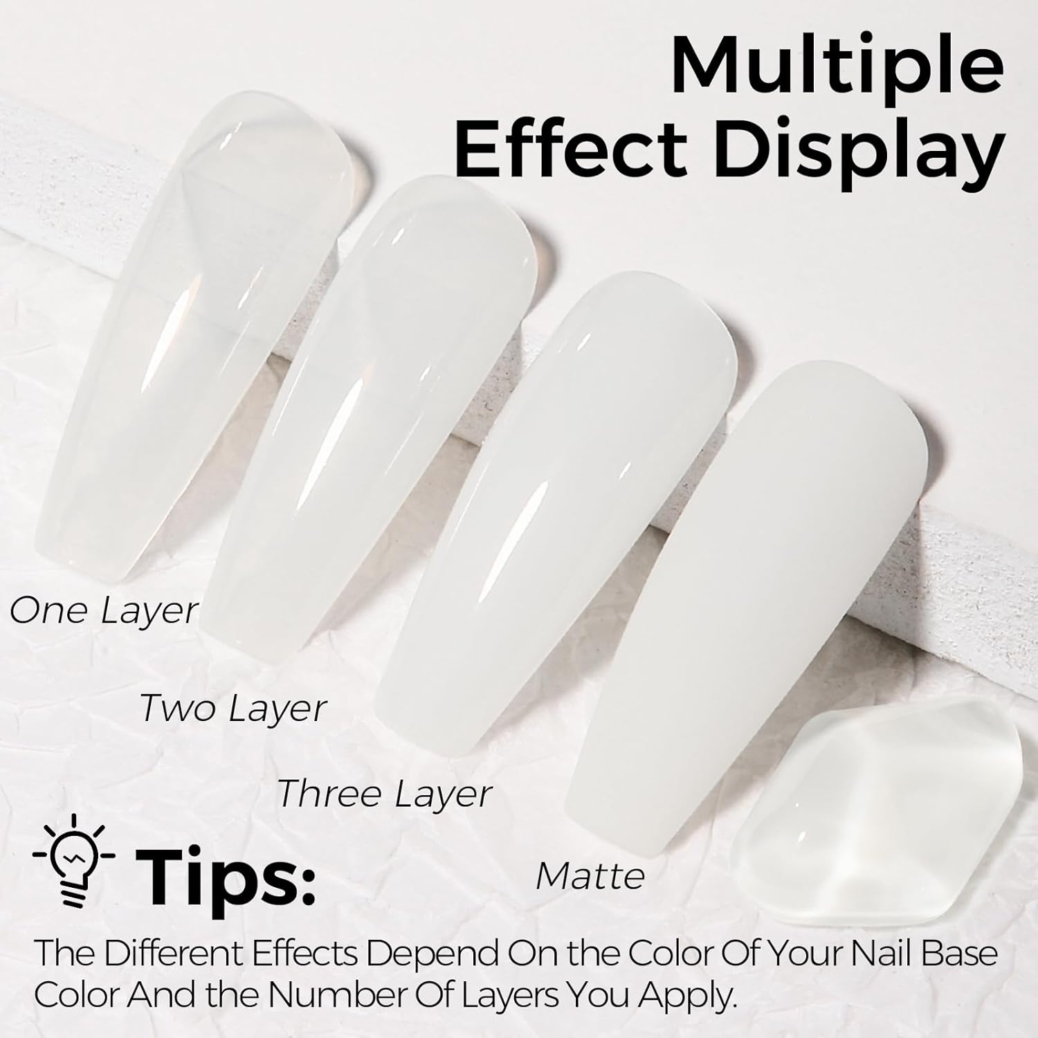 TOMICCA Milky White Gel Nail Polish, Nude Translucent Jelly Natural Color Soak Off UV for French Manicure - Image 7