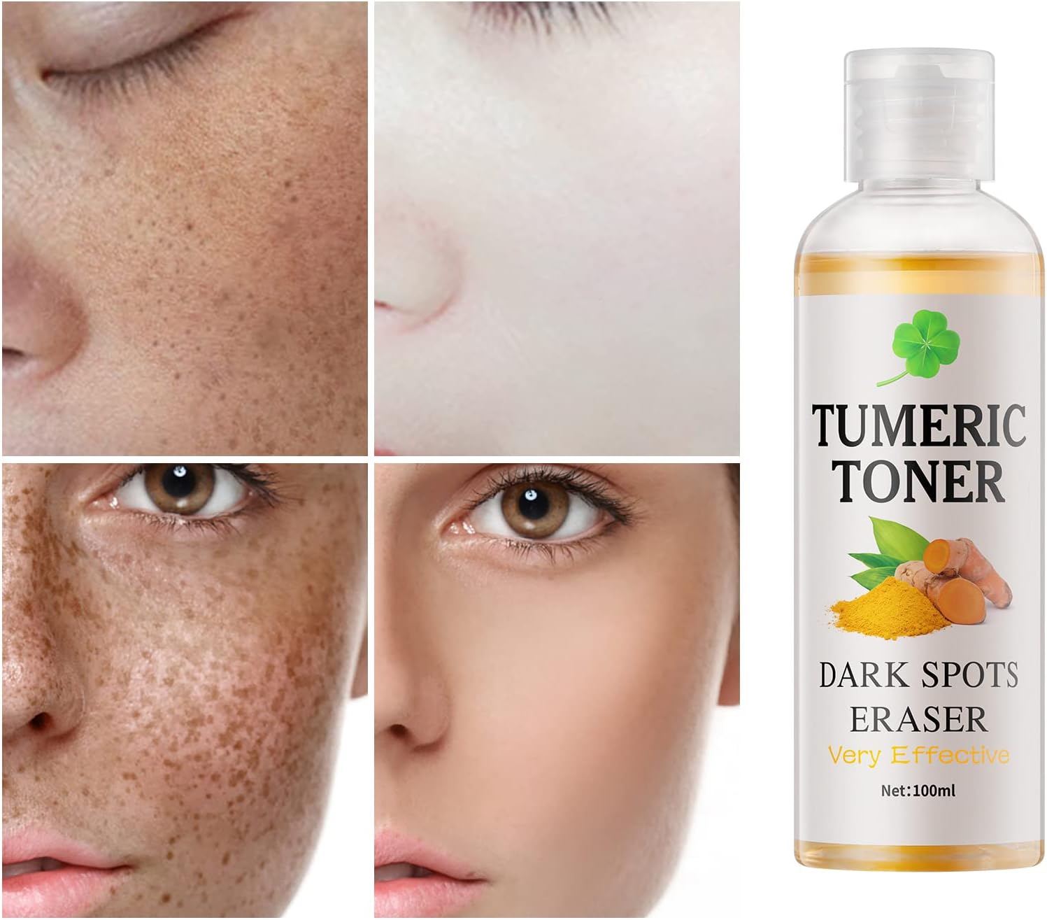 Toner for Dark Spots Turmeric Dark Spot Corrector Toner, Facial Toner for Acne Prone Skin, Dark Spot Remover for Face Hydrating Face Toner for Women, Moisturizing Toner Face for Dry Oily Skin- 4OZ - Image 3