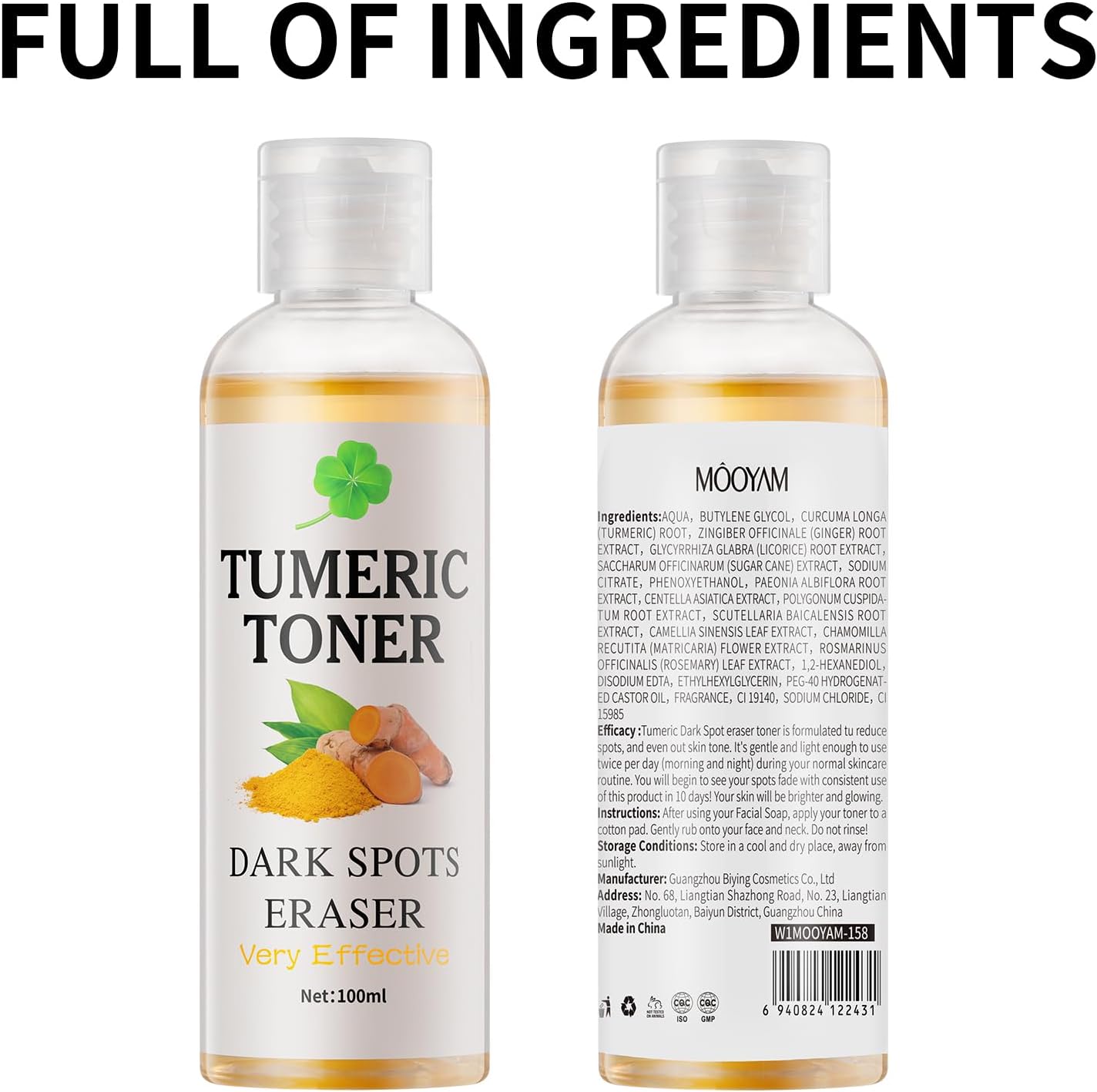 Toner for Dark Spots Turmeric Dark Spot Corrector Toner, Facial Toner for Acne Prone Skin, Dark Spot Remover for Face Hydrating Face Toner for Women, Moisturizing Toner Face for Dry Oily Skin- 4OZ - Image 7
