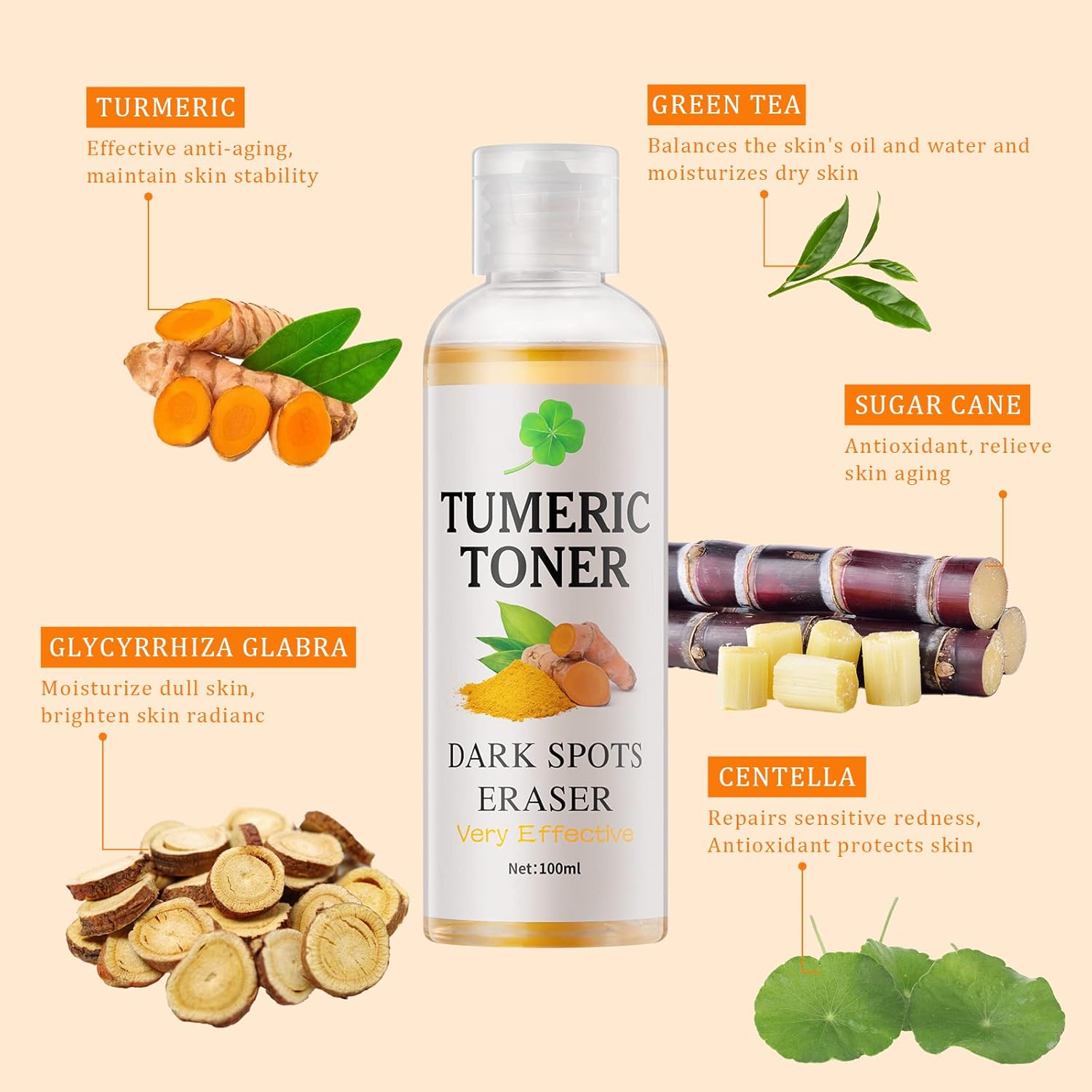 Toner for Dark Spots Turmeric Dark Spot Corrector Toner, Facial Toner for Acne Prone Skin, Dark Spot Remover for Face Hydrating Face Toner for Women, Moisturizing Toner Face for Dry Oily Skin- 4OZ - Image 5