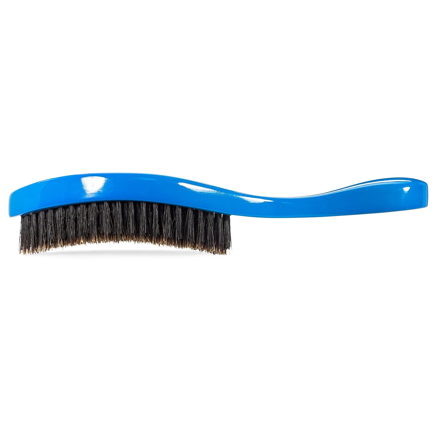 Torino Pro Wave Brushes by Brush King - Medium Curve Waves Brush #350 - Blue, Boar Bristles, Oval, for 360 Waves Hair Care - Image 3