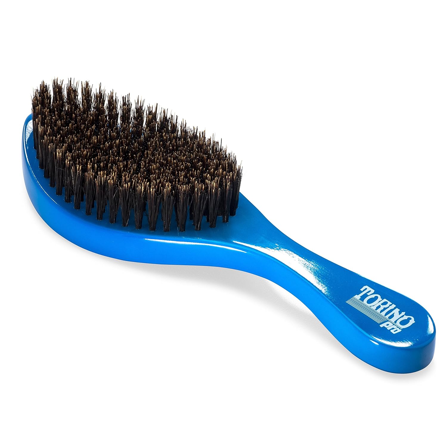 Torino Pro Wave Brushes by Brush King - Medium Curve Waves Brush #350 - Blue, Boar Bristles, Oval, for 360 Waves Hair Care - Image 2