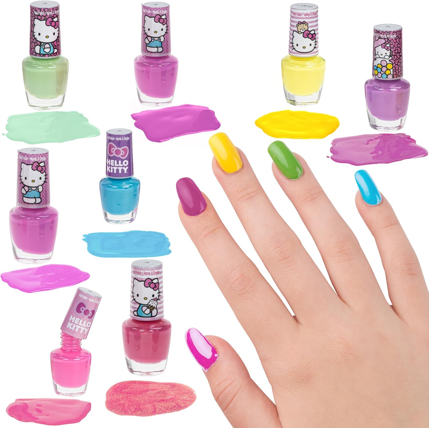 Townley Girl Hello Kitty 8 Pack Nail Polish,Water-Based, Non-Toxic, Peel-Off Set Girls Kids Ages 3+, Perfect for Parties, Sleepovers & Makeovers - Image 6