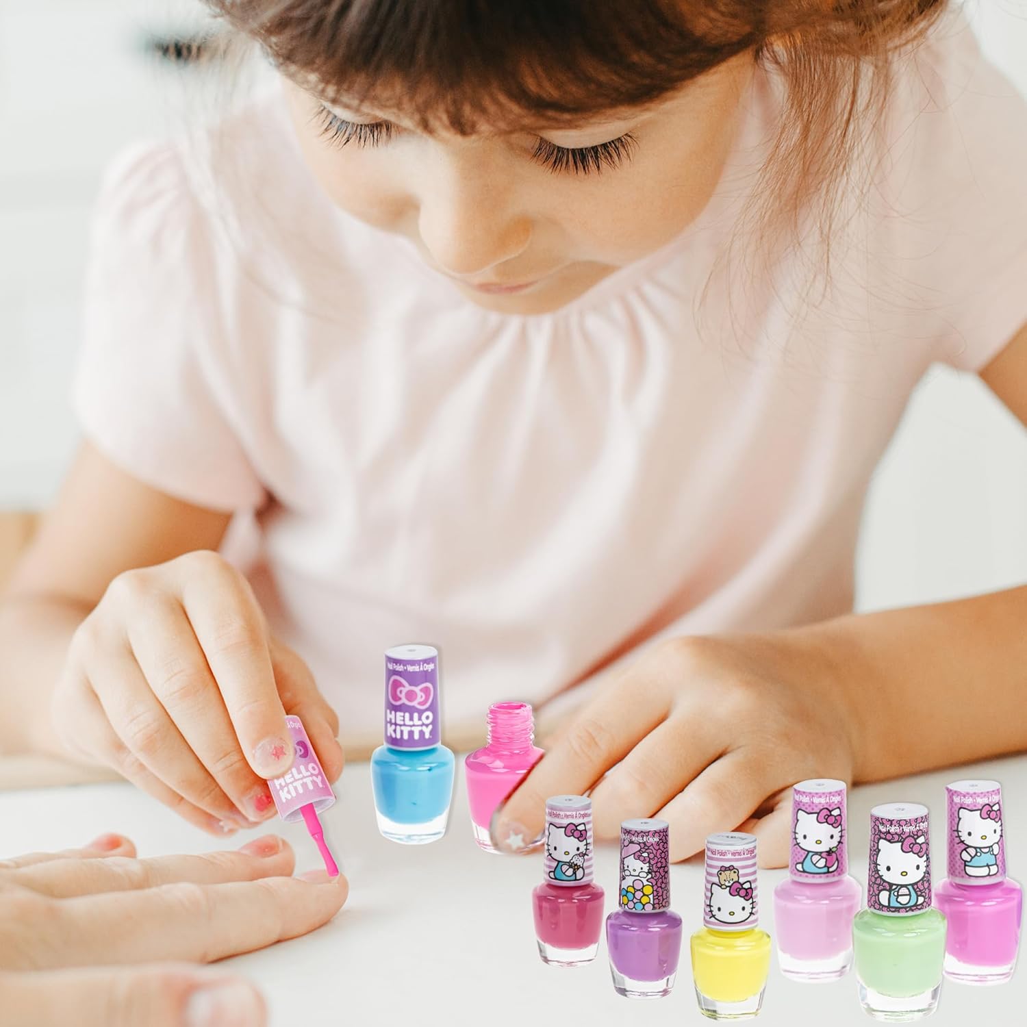Townley Girl Hello Kitty 8 Pack Nail Polish,Water-Based, Non-Toxic, Peel-Off Set Girls Kids Ages 3+, Perfect for Parties, Sleepovers & Makeovers - Image 4