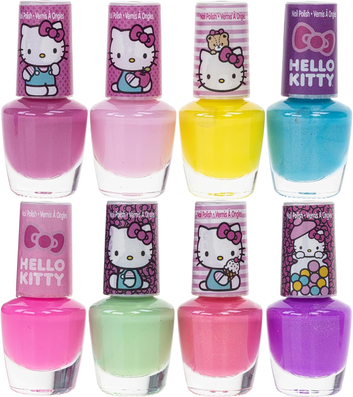 Townley Girl Hello Kitty 8 Pack Nail Polish,Water-Based, Non-Toxic, Peel-Off Set Girls Kids Ages 3+, Perfect for Parties, Sleepovers & Makeovers - Image 8