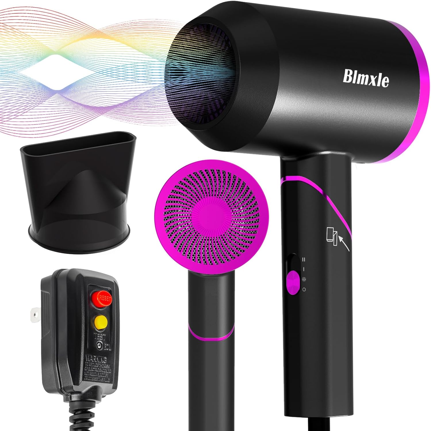 Travel Hair Dryer, Foldable Handle, Lightweight Fast Hair Dryer for Women Men, Portable Constant Temperature Blow Dryer for Hair Care, Black