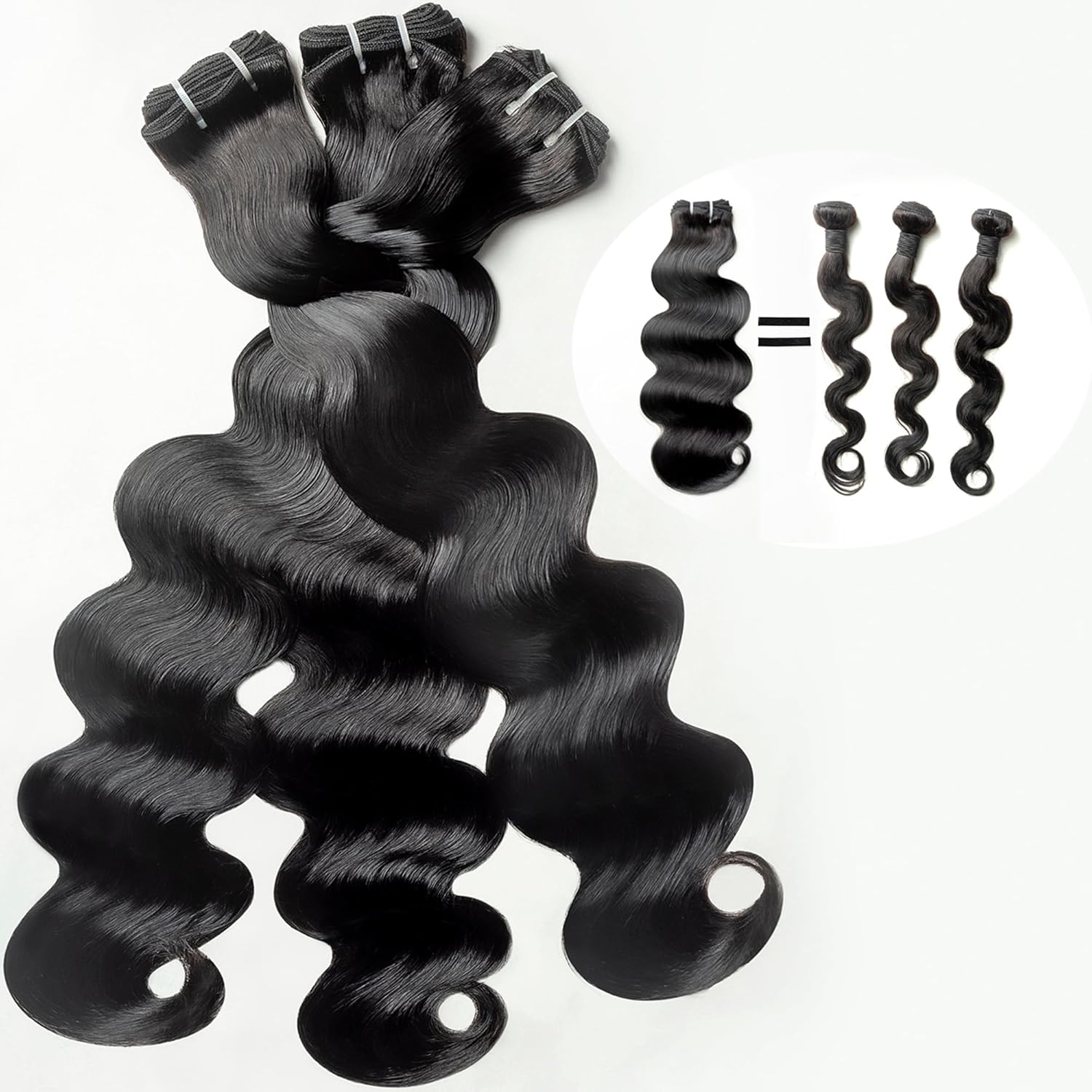 TRIIPPY Raw Cambodian Human Hair Bundles,Body Wave Bundles,Triple Lifespan Than Regular Virgin Hair,The Same Quality As Boutique Stores,No.1 Raw Hair Brand On Amazon(3 Bundles,16 18 20 Inches)