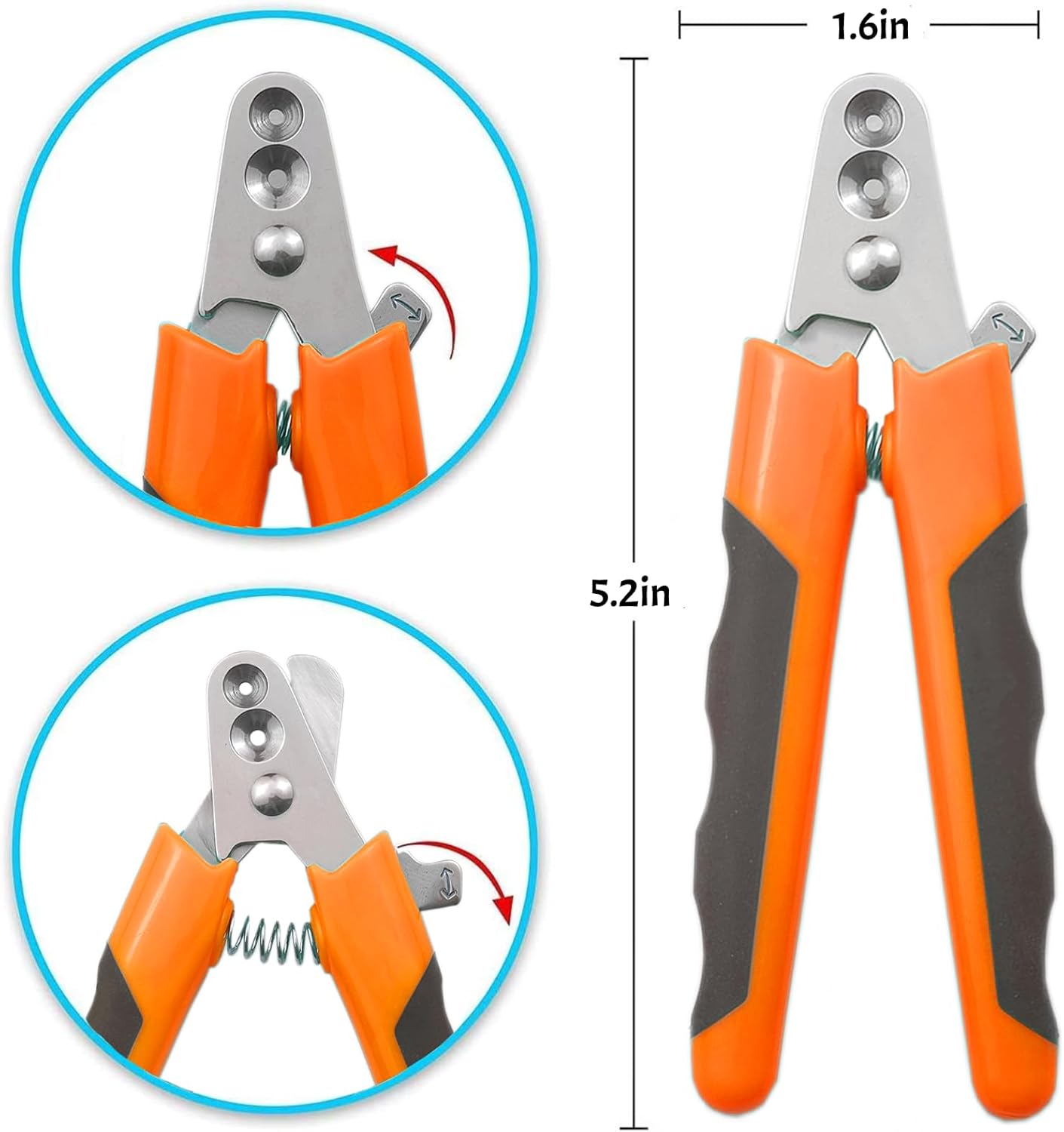 Trumoon Cat Claw Clippers Two Round Cut Holes with Different Sizes (2mm & 3mm) - Cat Nail Trimmers Suitable for Cats and Other Small Animals with Different Stages of Growth(Orange) - Image 5