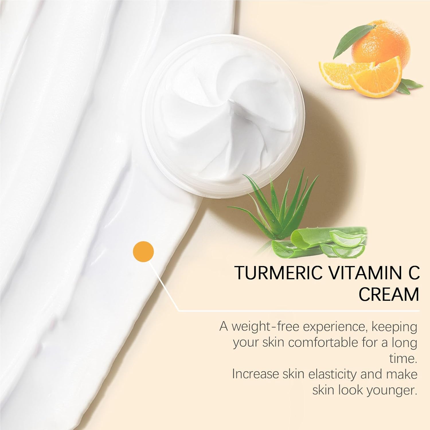 Turmeric Vitamin C Face Cream, Anti-Aging Turmeric Cream, Firming Skin, Improve Acne and Reduce Dark Spots, Even Skin Tone, Turmeric Vitamin C Cream Deeply Hydration,Repair Improve Dull Skin - Image 5