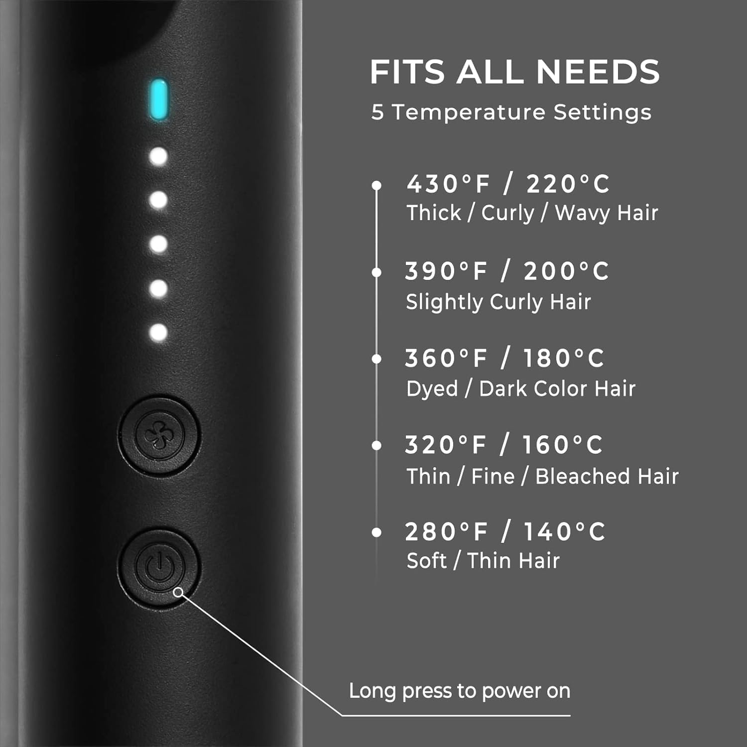 TYMO Airflow 2.0 Curling Iron Flat Iron - Hair Straightener and Curler 2 in 1, 1.25 Inch Curling Wand for Long Short Hair, Dual Voltage for Travel, 54 Million Ionic, Anti-Tangle, 5 Temps, Black - Image 7
