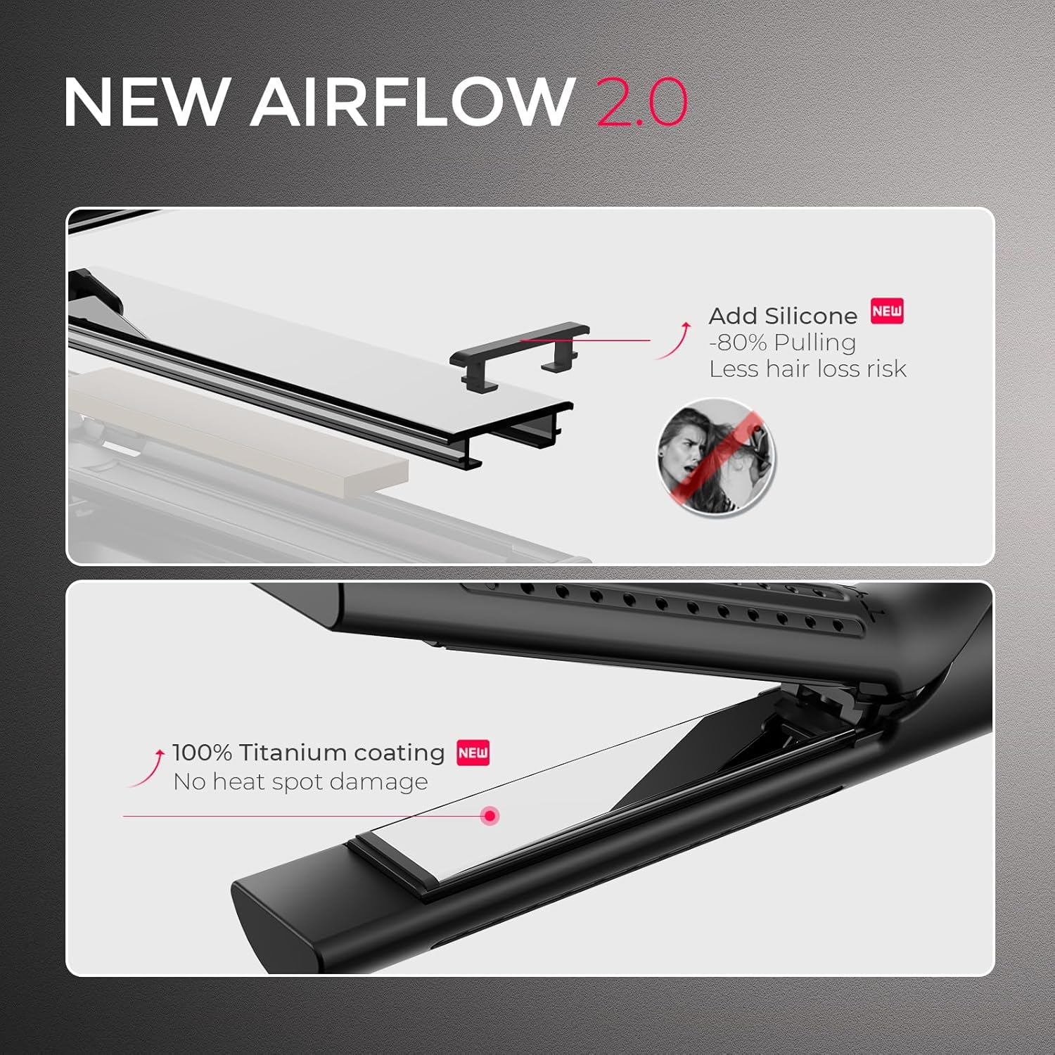 TYMO Airflow 2.0 Curling Iron Flat Iron - Hair Straightener and Curler 2 in 1, 1.25 Inch Curling Wand for Long Short Hair, Dual Voltage for Travel, 54 Million Ionic, Anti-Tangle, 5 Temps, Black - Image 5