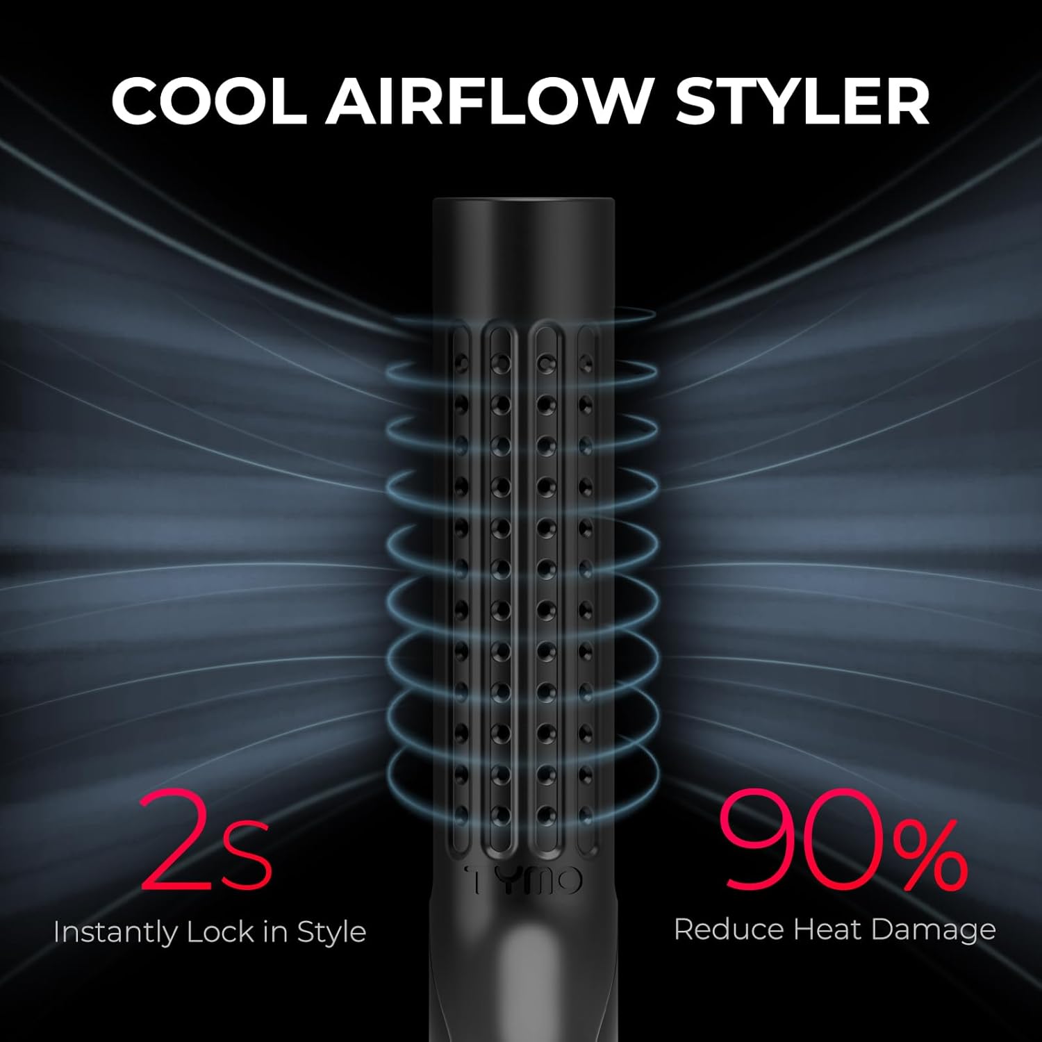 TYMO Airflow 2.0 Curling Iron Flat Iron - Hair Straightener and Curler 2 in 1, 1.25 Inch Curling Wand for Long Short Hair, Dual Voltage for Travel, 54 Million Ionic, Anti-Tangle, 5 Temps, Black - Image 2