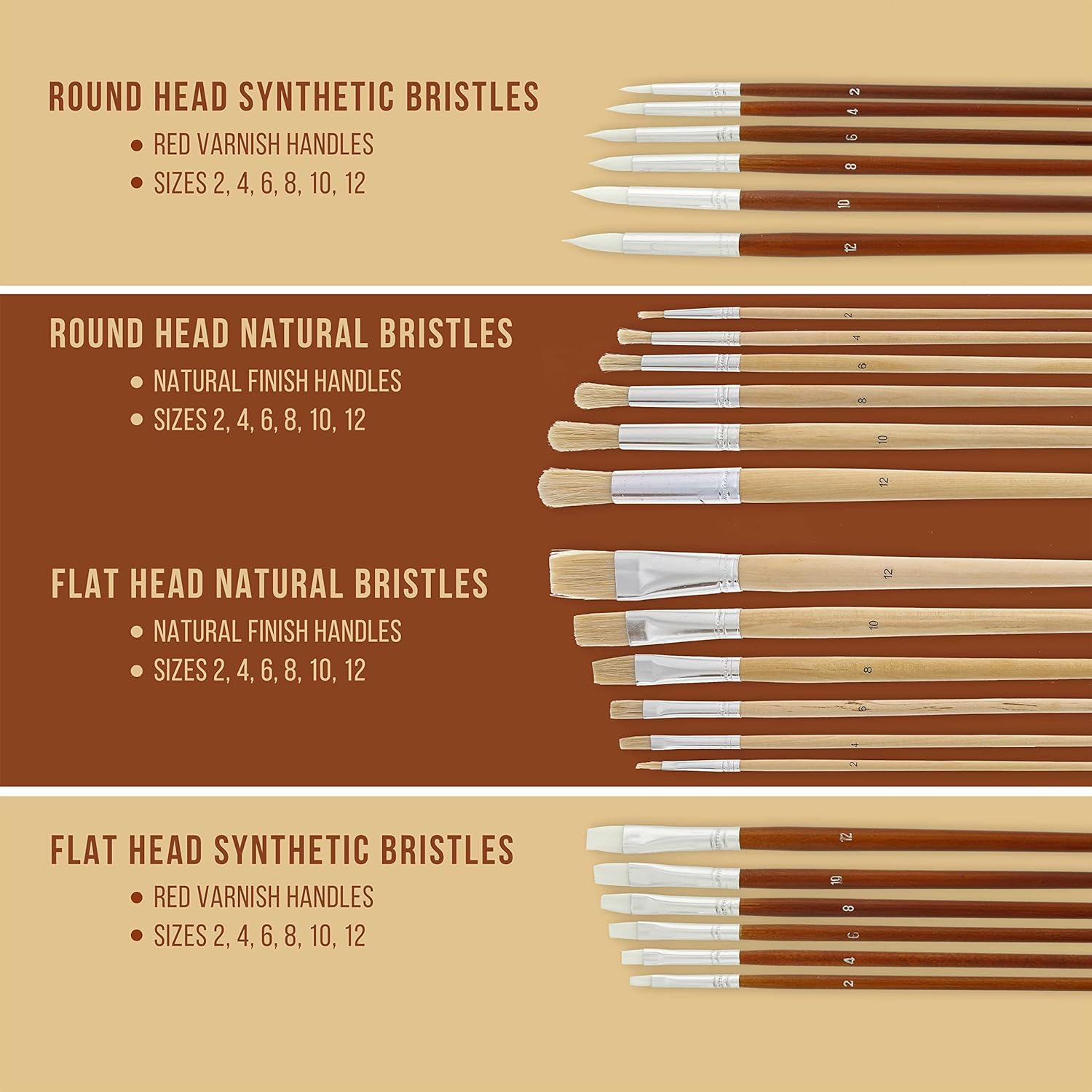 U.S. Art Supply 24-Piece Oil & Acrylic Artist Paint Brush Set with Long Handles, Canvas Brush Organizer Holder Roll-Up - Round, Flat Tips, Use for Painting Portraits, Canvas, Paper - Students, Adults - Image 3