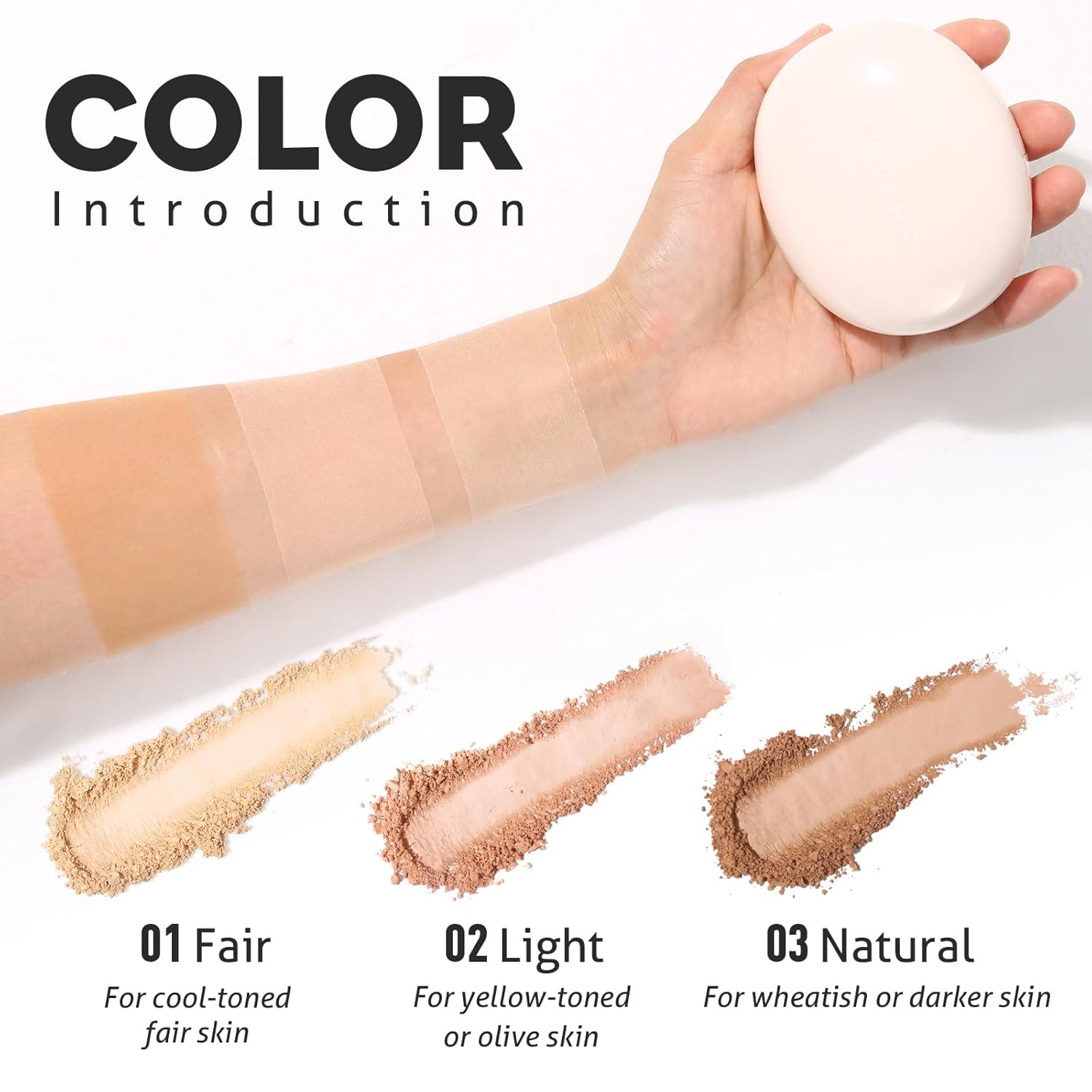 UCANBE 2-in-1 Pressed Face Powder & Foundation Makeup, Matte Oil Control Flawless Setting Powder, Korean Makeup,Waterproof Long Lasting Finishing Powder (Natural) - Image 7