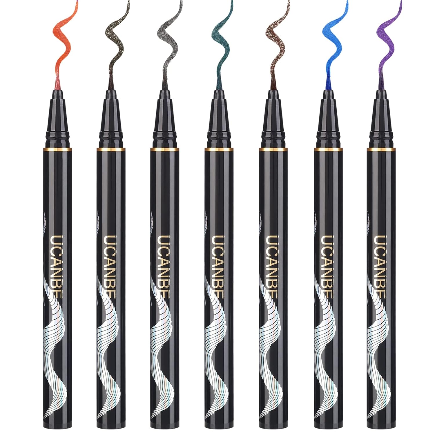 UCANBE 7 Colors Shimmer Liquid Eyeliner Makeup Set, Metallic Satin Finish Colorful Sparkling Eye Liner Pen, Long Lasting High Pigmented with Waterproof & Smudge Proof Formula - Image 8