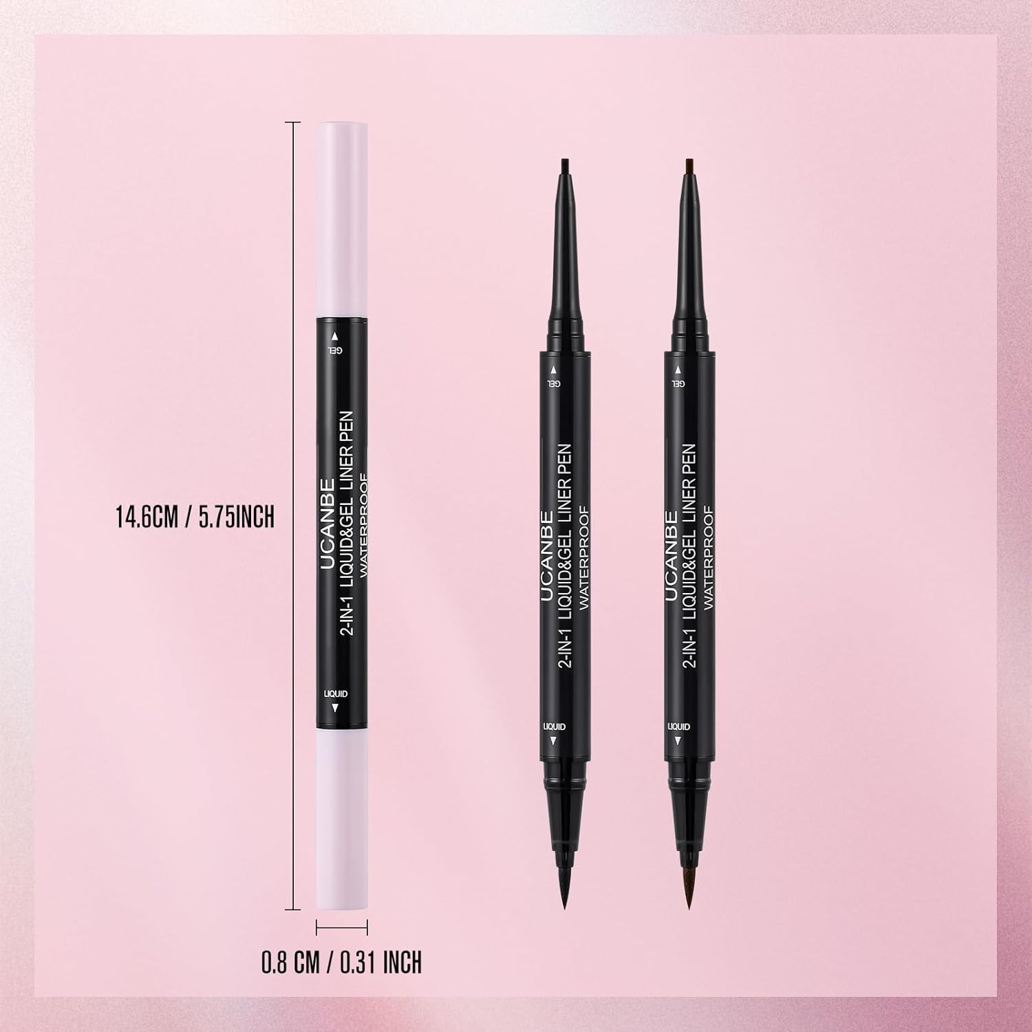 UCANBE Black Eyeliner Pencil, Dual Ended Liquid Eye liner + Gel Eyeliner 2 in 1, Highly Pigmented & Quick Drying, Waterproof & Long Lasting Ultra-fine Tip Eye Makeup Pen - Image 7