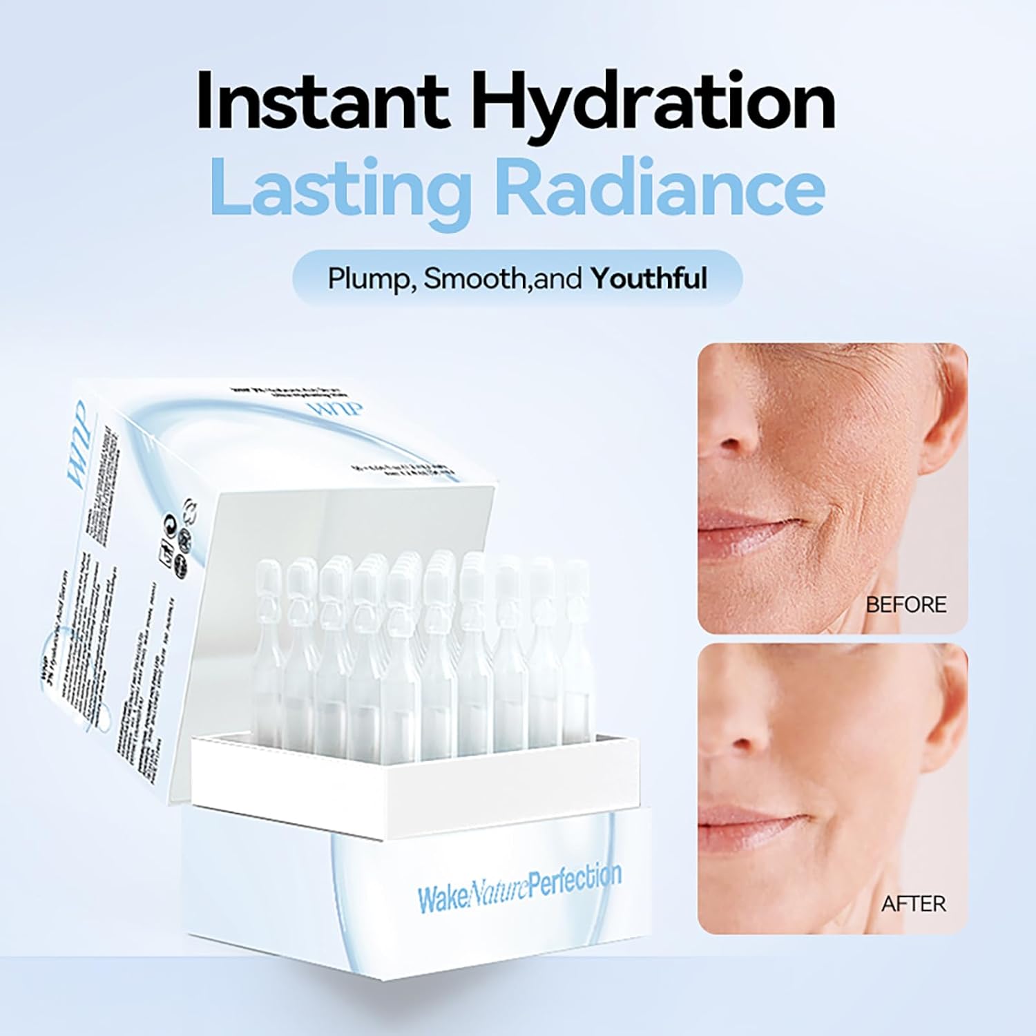 Ultra Hydrating Serum 3% 4D Hyaluronic Acid Smoother Skin|Pre-makeup SkinCare|Anti-Aging serum for face Single-Use Vials Skincare for Dry&Sensitive skin(1.2 ml)*30 - Image 4