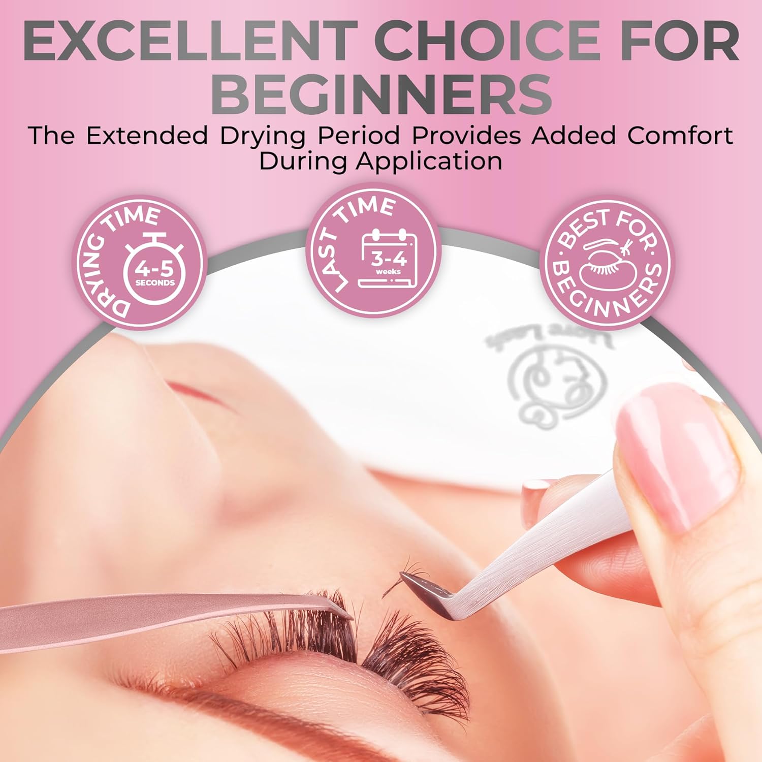 Ultra Sensitive Eyelash Extension Glue Liore Lash/Retention – 3-4 Weeks/No Burn No Irritation Lash Glue/Black Adhesive/Professional Supplies for Classic/Volume Lashes (0.17fl.oz / 5ml) - Image 5