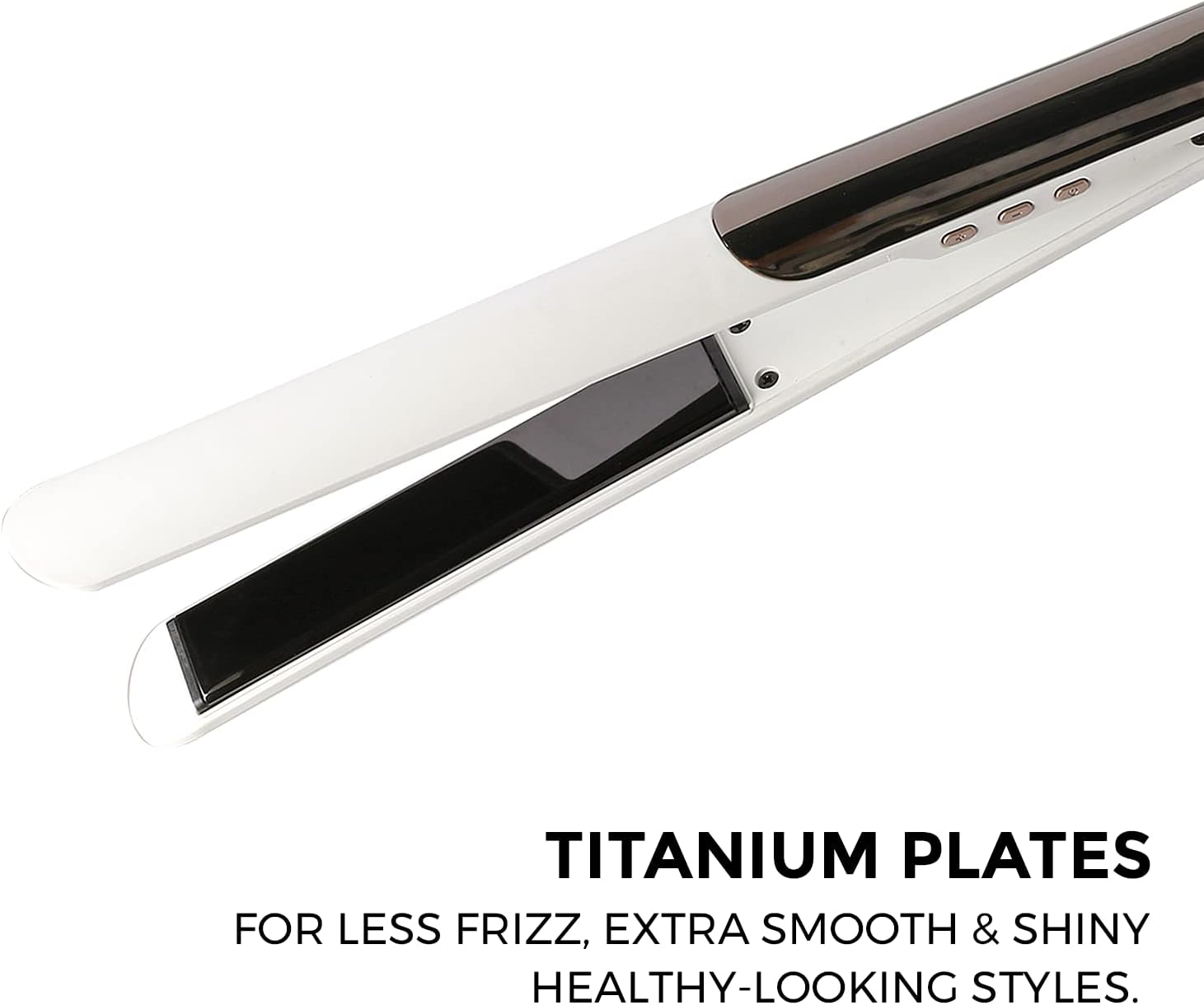 Ultra Thin Titanium Flat Iron Hair Straightener, 1 Inch Double Side Fast Heating Styling Iron for Straightening or Curling, Dual Voltage Real-Time Temp Display, White - Image 2