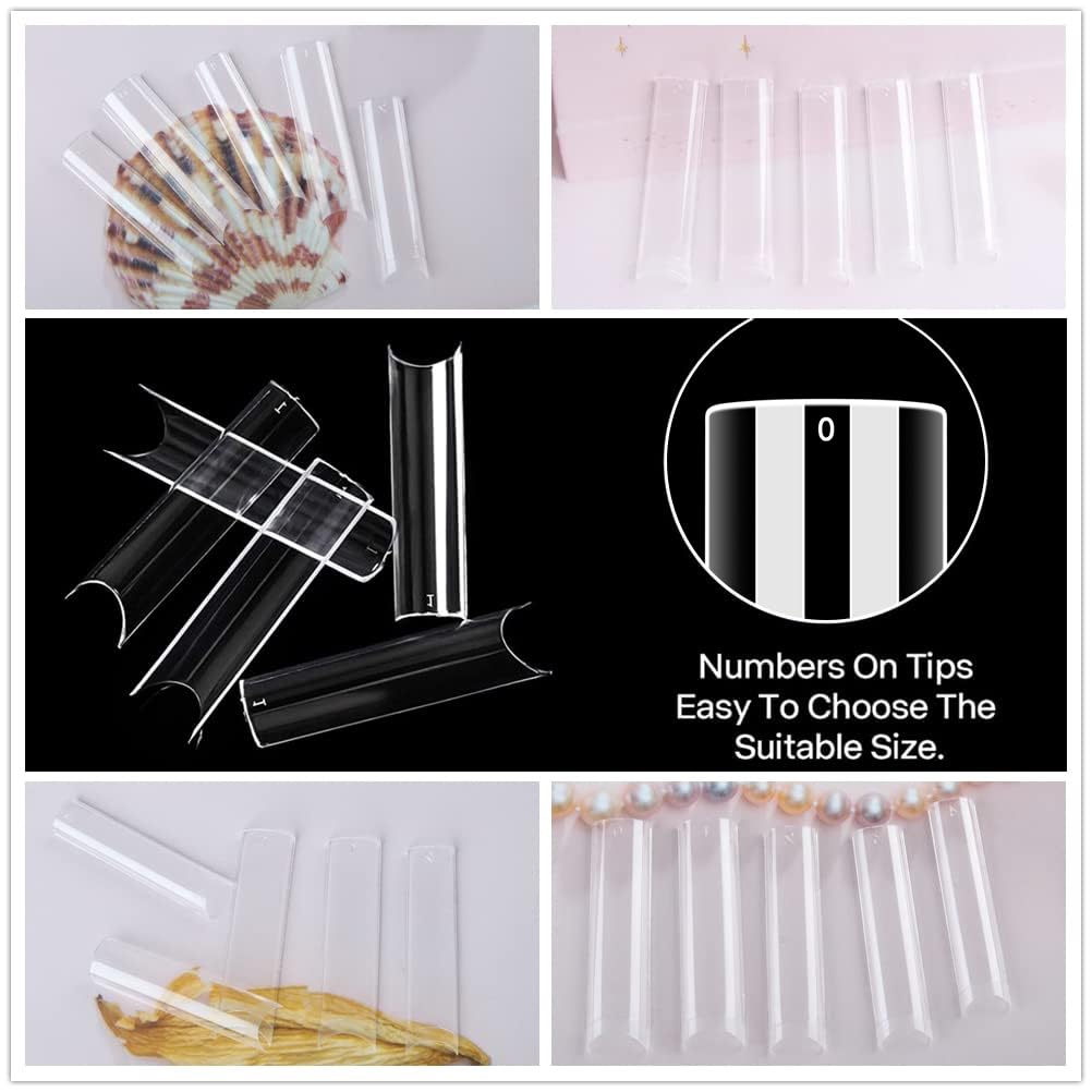 UNA GELLA Nail Tips Square XXL Tips 120 PCS No C Curve Gel Tips Extra Long Square Straight Nails Half Fake Nail Tips No Trace for Acrylic Nails Tips for Home DIY with Box - Image 6