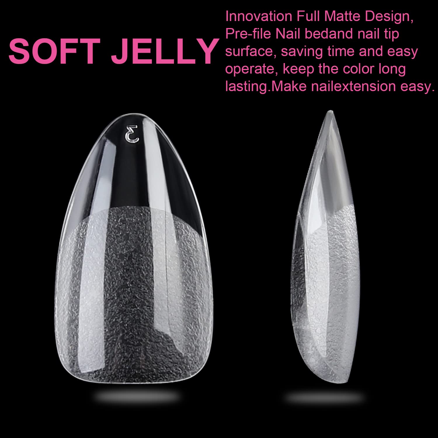 UNA GELLA Short Almond Fake Nails 216pcs Pre-shape Gel Acrylic Nail Tips for Full Cover Nail Extension Home DIY Nail Salon 12 Sizes Gelly Tips - Image 4