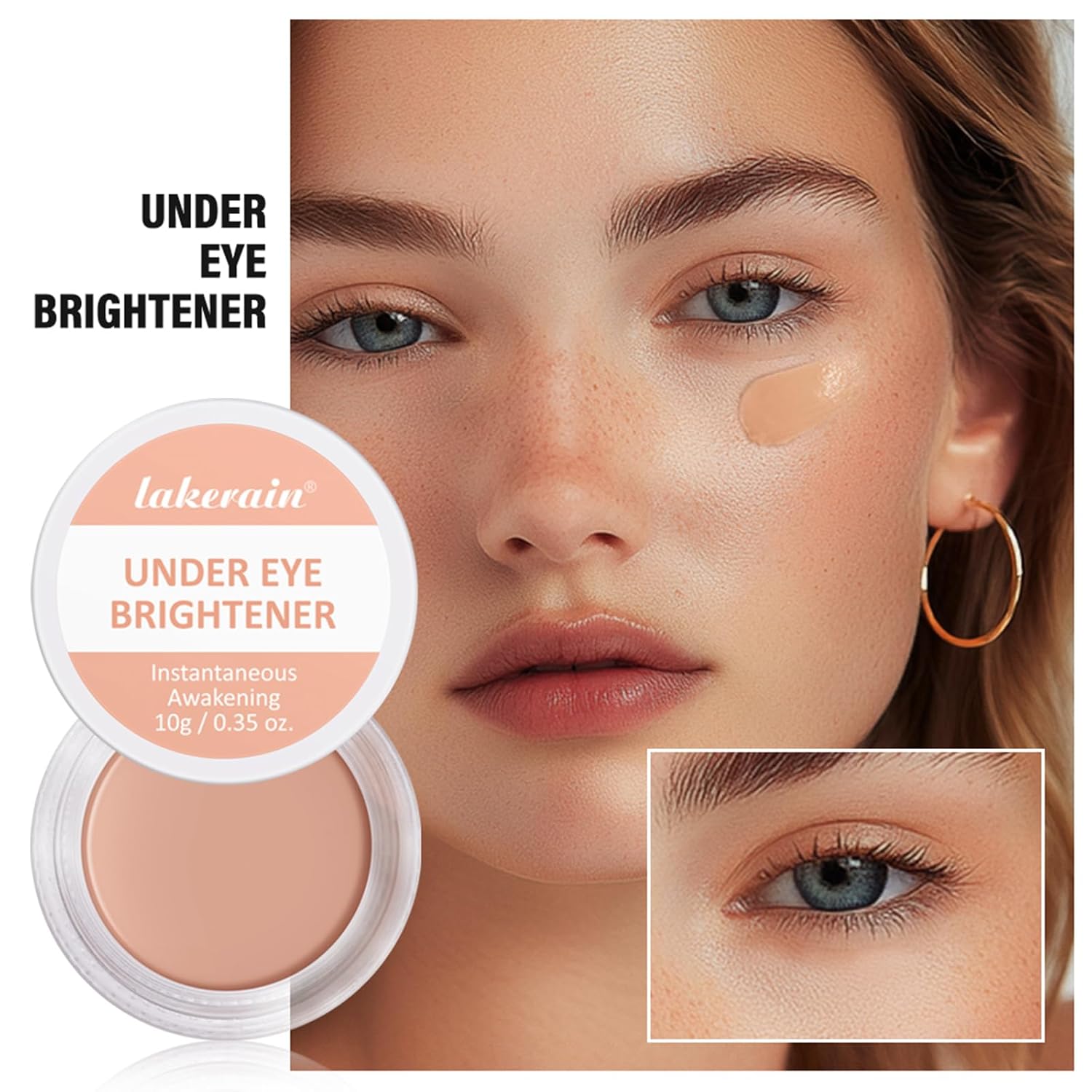 Under Eye Brightener & Concealer - Hydrating Color Corrector for Dark Circles, Lightweight Undereye Brightening Cream with Hyaluronic Acid & Shea Butter, Smooth & Blendable (Warm Nude, 1) - Image 6