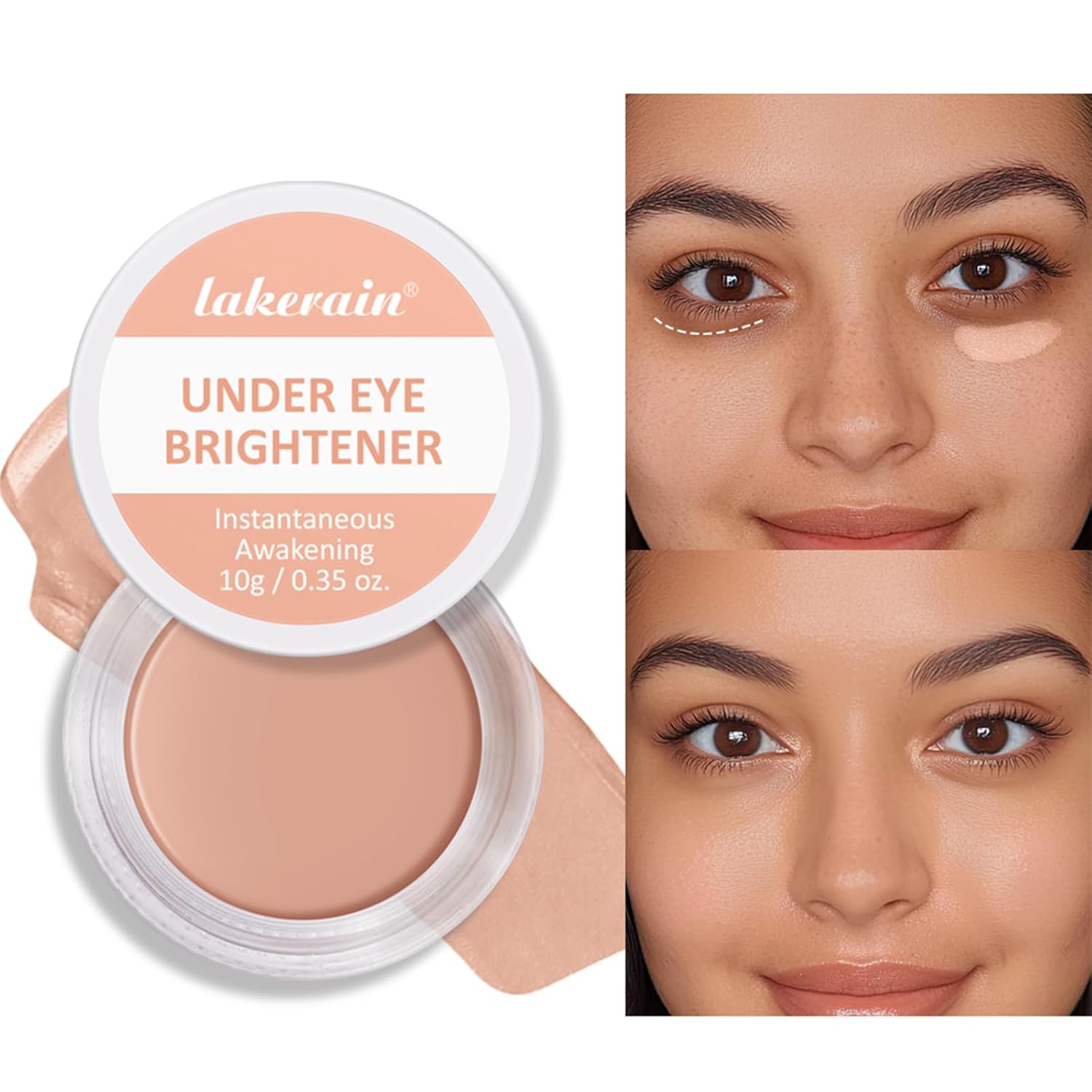 Under Eye Brightener & Concealer - Hydrating Color Corrector for Dark Circles, Lightweight Undereye Brightening Cream with Hyaluronic Acid & Shea Butter, Smooth & Blendable (Warm Nude, 1) - Image 2
