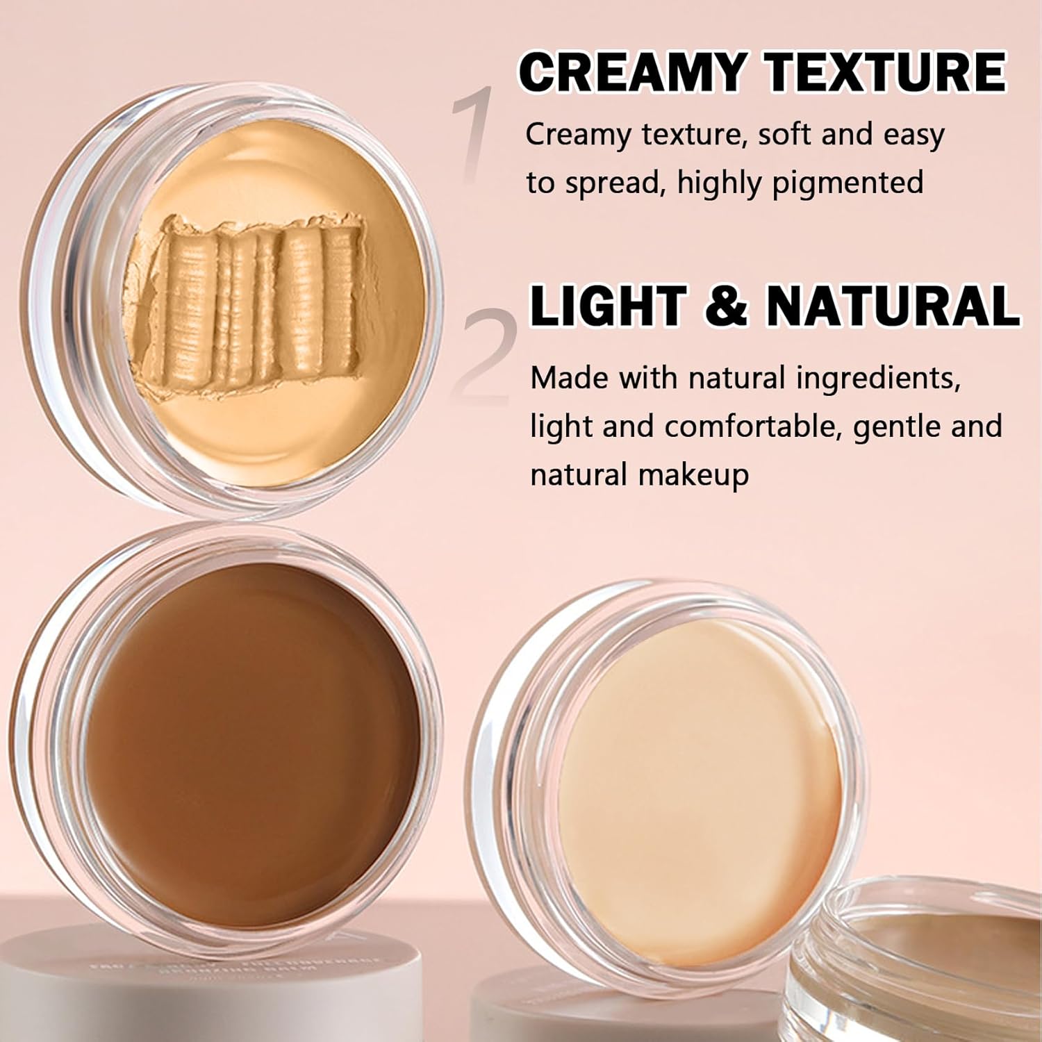 Under Eye Color Corrector,Cream Concealer Full Coverage for Mature Skin,Vegan Under Eye Cream Dark Circles Cover up Makeup Concealer Makeup,Under Eye Brightener (04 Nougatine) - Image 4