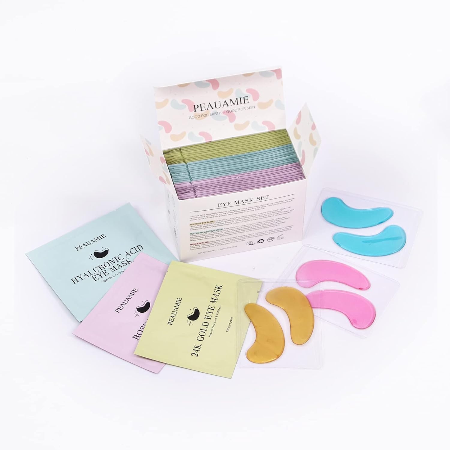 Under Eye Patches Gold and Hyaluronic Acid for puffy eyes,Rose Eye Masks for Dark Circles and Puffiness skin care Smooth Wrinkles products 30 Pairs - Image 6