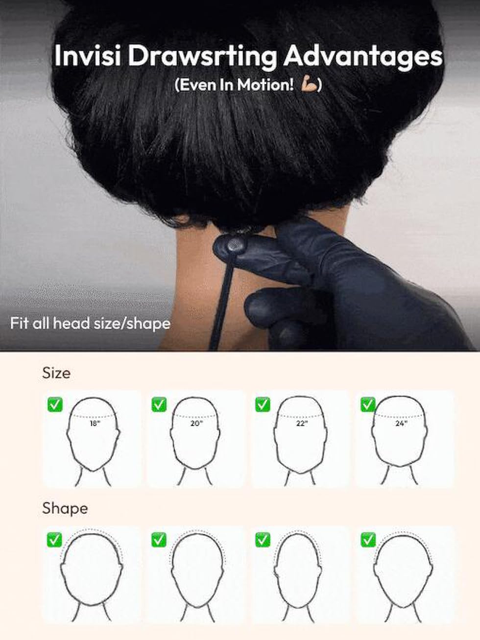 UNICE 16 Inch Water Wave Human Hair Half Wig with Drawstring and Headband - Image 6