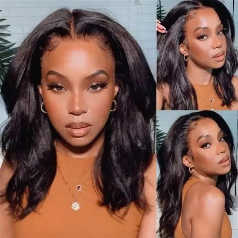 UNICE Kinky Straight V Part Wigs Human Hair for Women Glueless Upgrade U Part Wigs Machine Made Clips in V Part Wig Leave Out Real Scalp Beginner Friendly Natural Color 150% Density 16Inch - Image 7