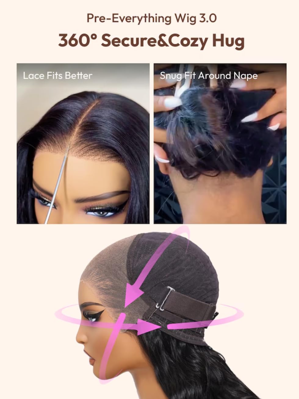 UNICE Pre Everything Body Wave 13x4 Lace Front Wigs Human Hair with Elastic Drawstring Glueless Wig Human Hair Pre Plucked Pre Cut Lace Bleached Knots Ready to Wear Frontal Wig 20 Inches - Image 7