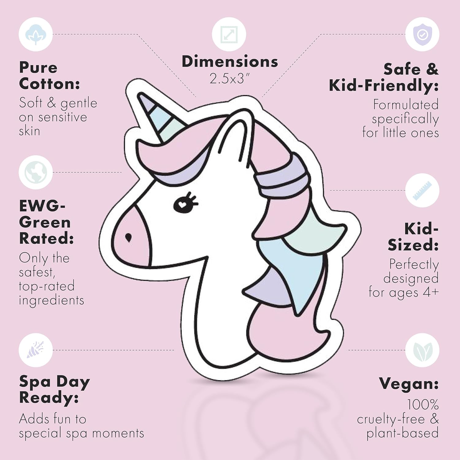 Unicorn Kids Face Masks Skincare Set(20pcs), Organic, Vegan & Kid Safe Skin Care Ages 4+, Cute Animal Sheet Masks for Girls, Spa Day, Sleepover, Slumber Party Favors, Stuffs and Gifts for Little Girls - Image 4
