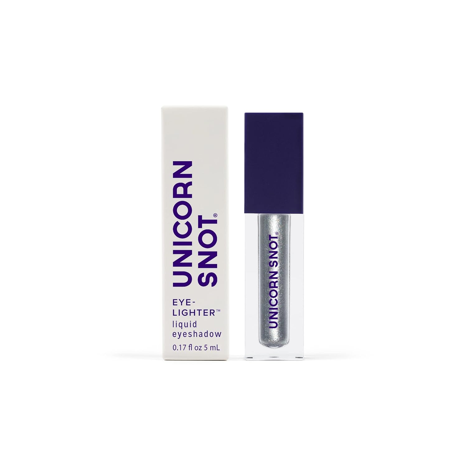 UNICORN SNOT Liquid Eyeshadow Makeup - Eyelighter - Buildable & Playable Liquid Eye Shadow - Smooth Gliding Intense Color - Metallic Eyes & Lip Glitter for Festivals, Pride, Cosplay - Silver (Bounce)