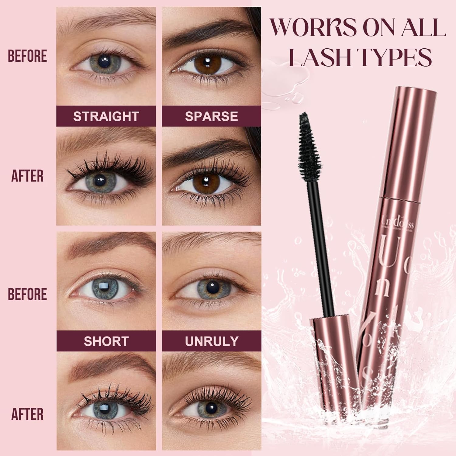 Unidollss Tubing Mascara Volume and Length Black and Lash Serum Set Lengthening Long Lasting All Day,Eyelash Growth Serum for Thicker,Longer Lash and Eyebrow,Tubing Mascara for 30+ Women,Gluten-free - Image 6