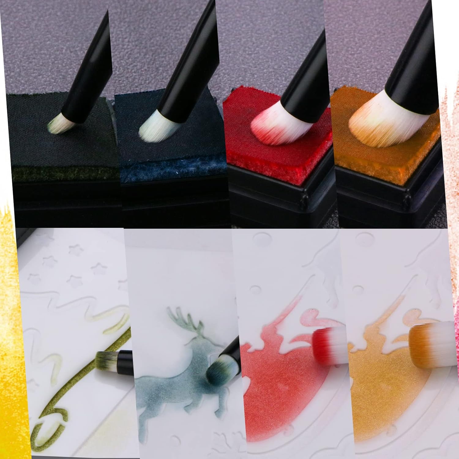 UNIMEIX Mini Blending Brushes for Card Making, Dry Miniature Painting Set Background Blender Paint Brushes Small Detailed Paint Watercolor Brushes (12 Pack) - Image 4