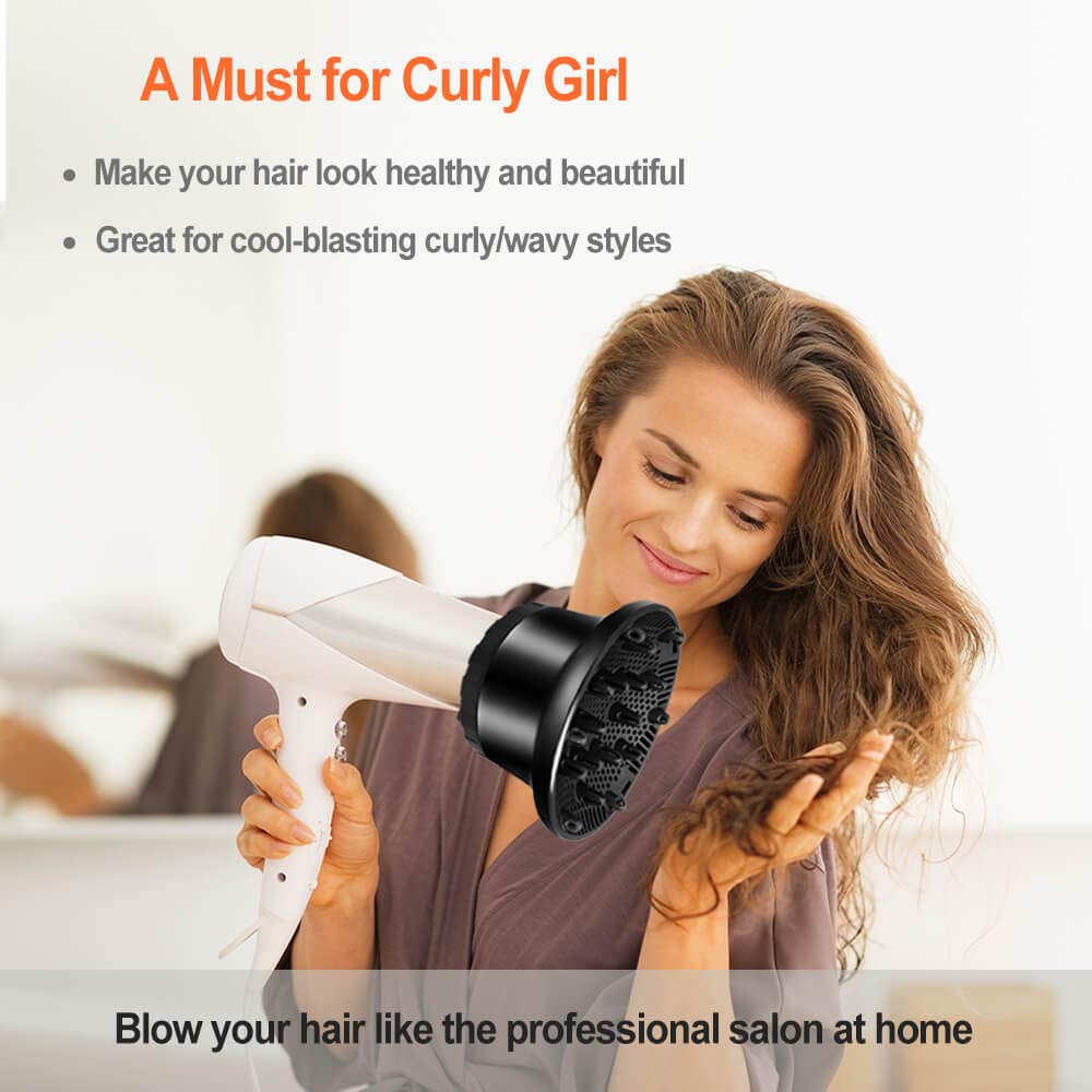 Universal Hair Diffuser, Hair Dryer Diffuser Attachment for Curly and Natural Wavy Hair, Professional Blow Dryer Diffuser, Adjustable from 1.4 Inch to 2.6 Inch - Image 2