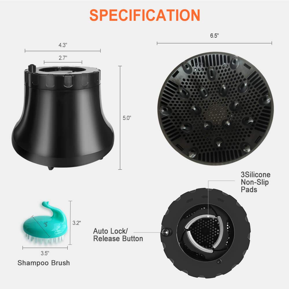 Universal Hair Diffuser, Hair Dryer Diffuser Attachment for Curly and Natural Wavy Hair, Professional Blow Dryer Diffuser, Adjustable from 1.4 Inch to 2.6 Inch - Image 6