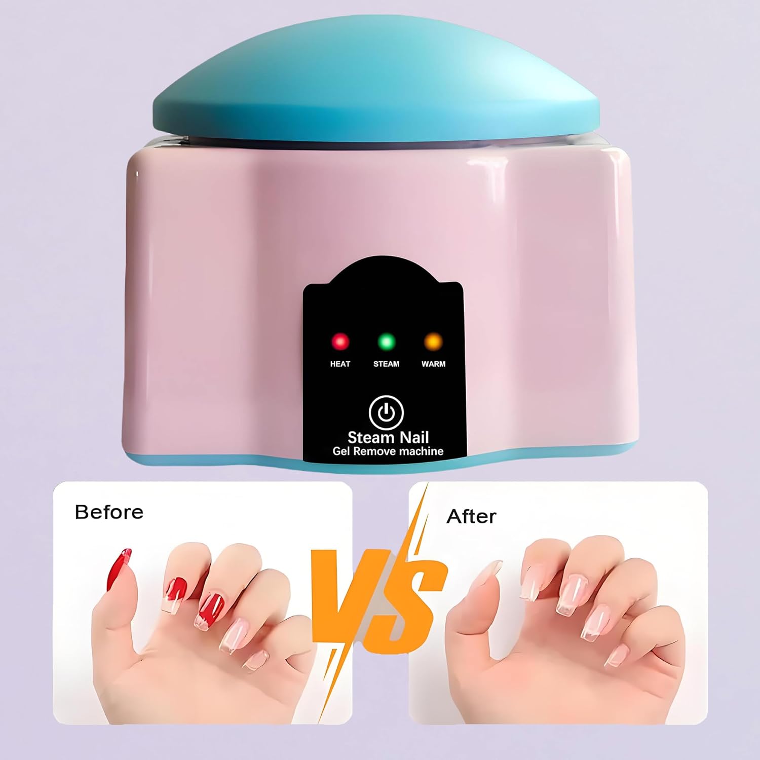 Upgraded Electric Steam Nail Polish Remover, Gel Nail Polish Steam Remover with Colourful Cuticle Pusher Spoon - Image 4